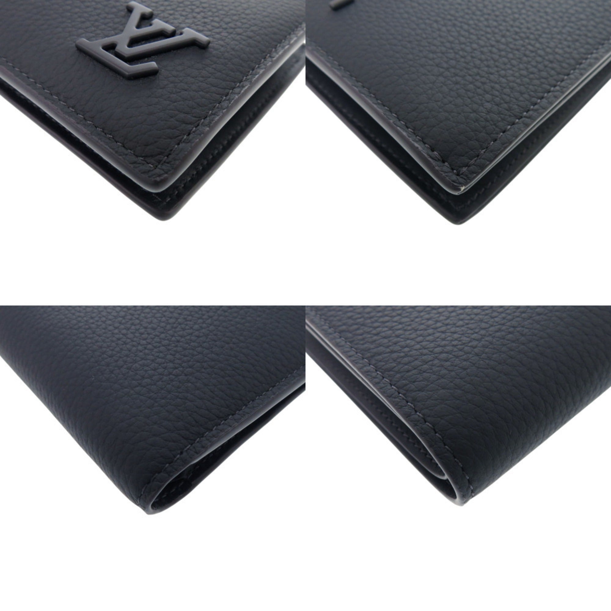 Louis Vuitton Navy Leather Wallet (Bi-Fold) (Pre-Owned)