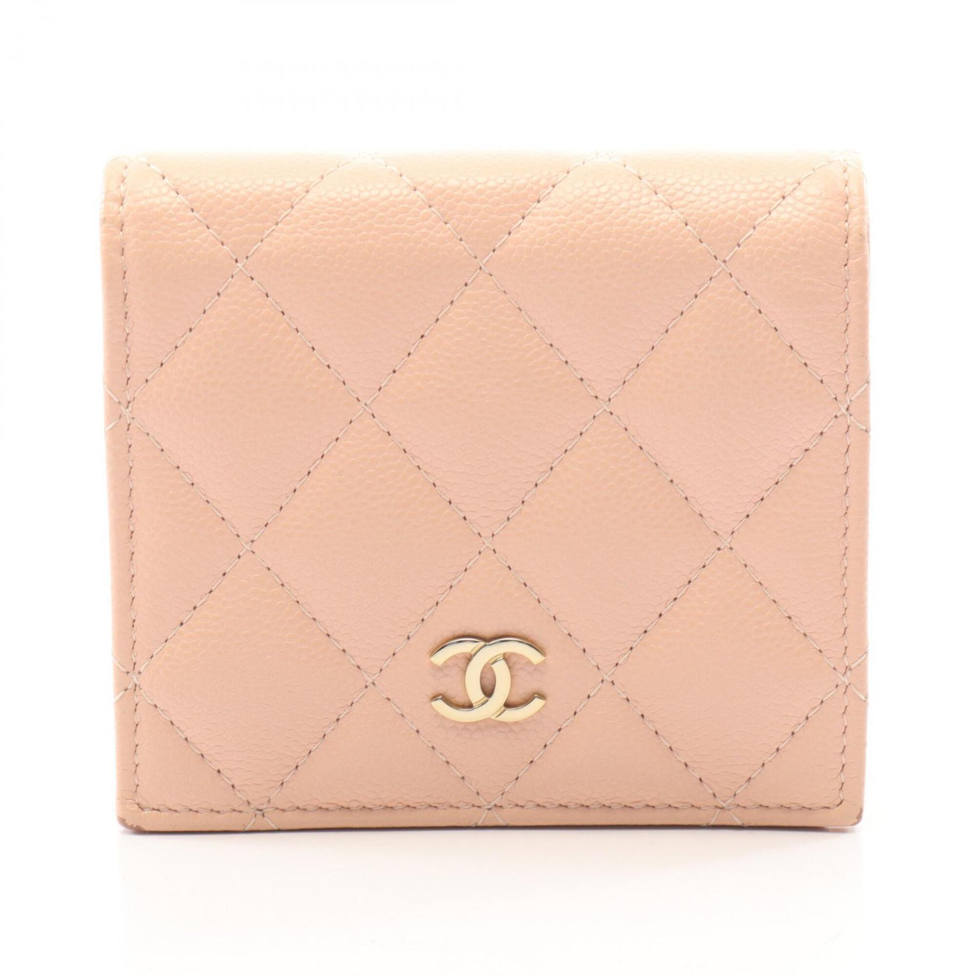 Chanel Pink Grained Calfskin Wallet (Bi-Fold) (Pre-Owned)
