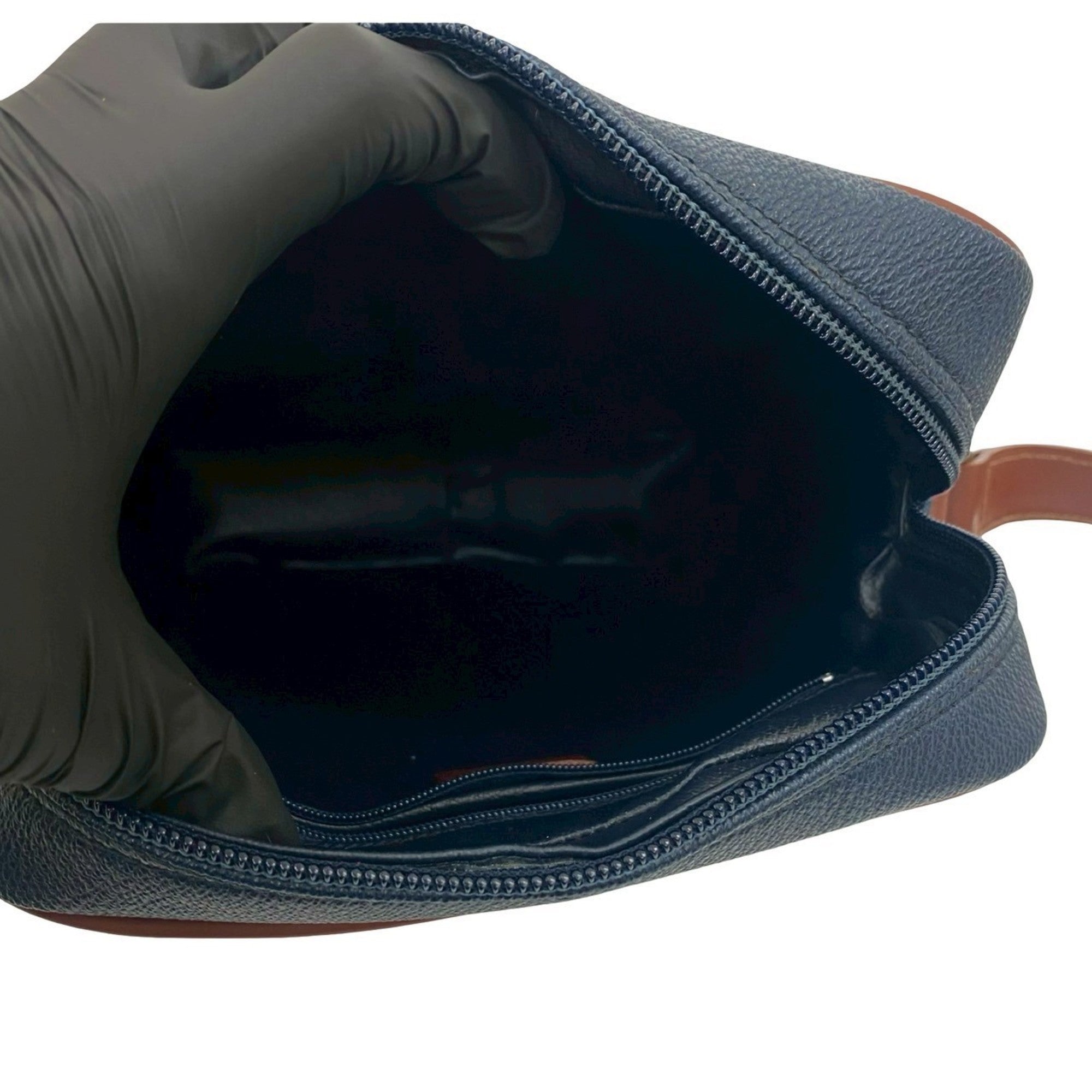 Burberry Brown Navy Leather Pvc Pochette Shoulder Bag (Pre-Owned)