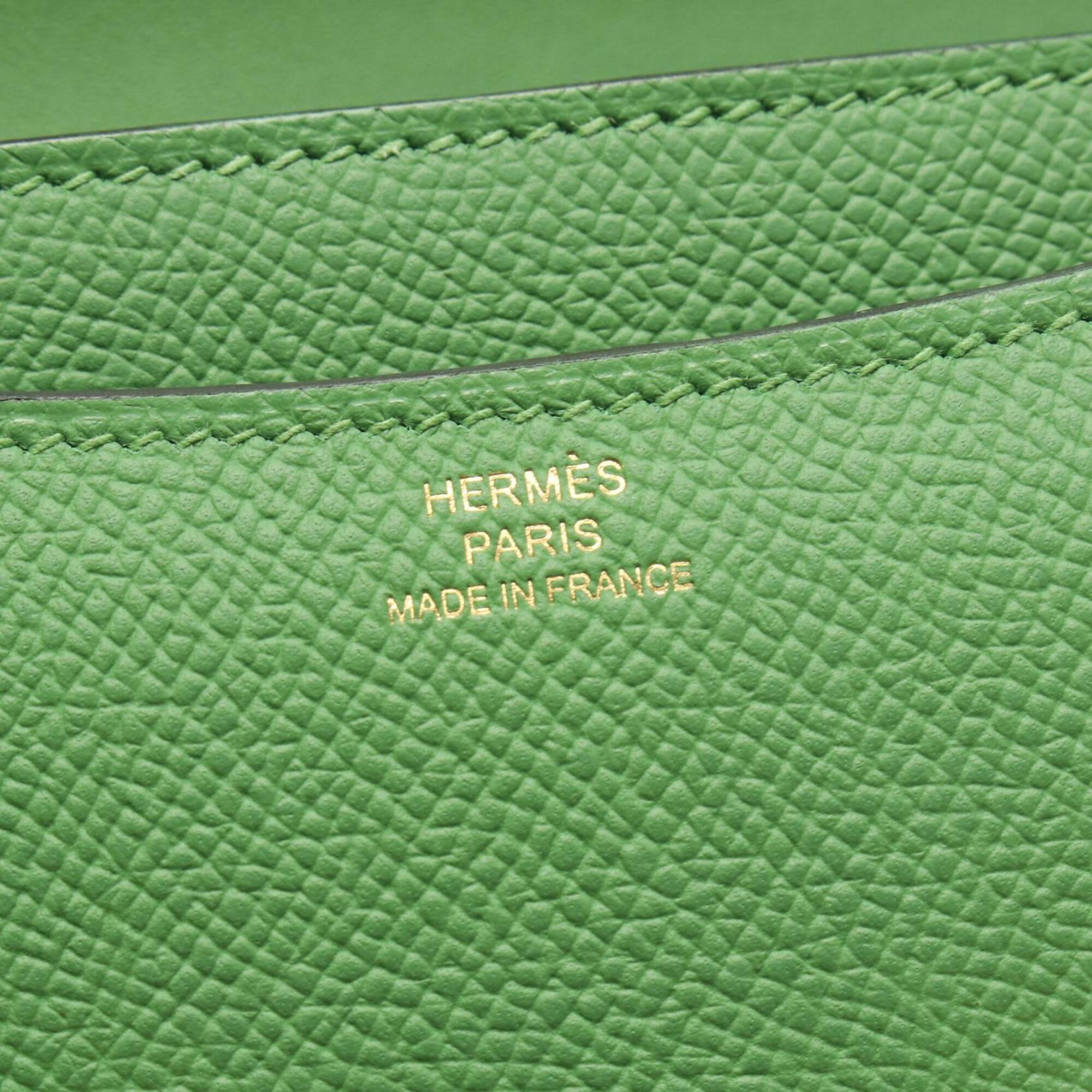 Hermes Green Epsom Leather Leather Handbag Shoulder Bag (Pre-Owned)