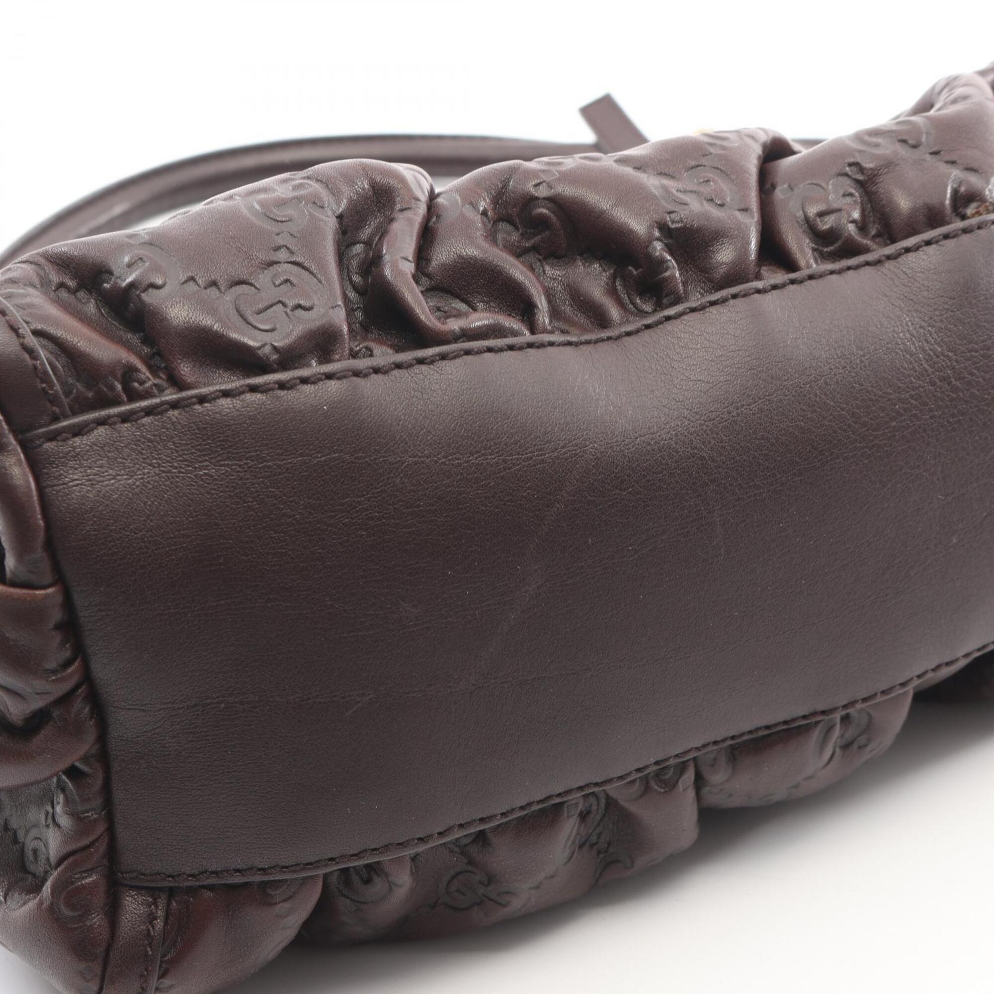 Gucci Abbey Brown Leather Handbag Shoulder Bag (Pre-Owned)