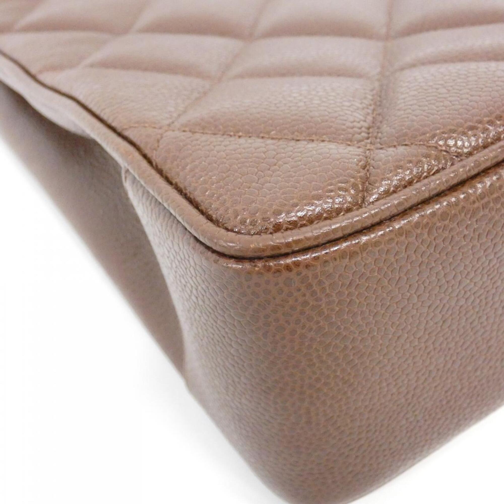 Chanel Brown Grained Calfskin Handbag (Pre-Owned)