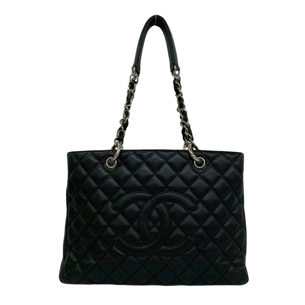 Chanel Black Grained Calfskin Tote Bag (Pre-Owned)