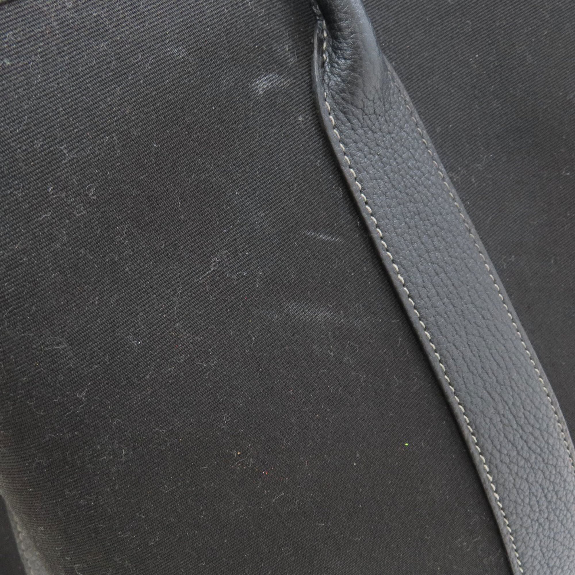 Hermes Black Buffalo Leather Toile Officier Tote Bag (Pre-Owned)