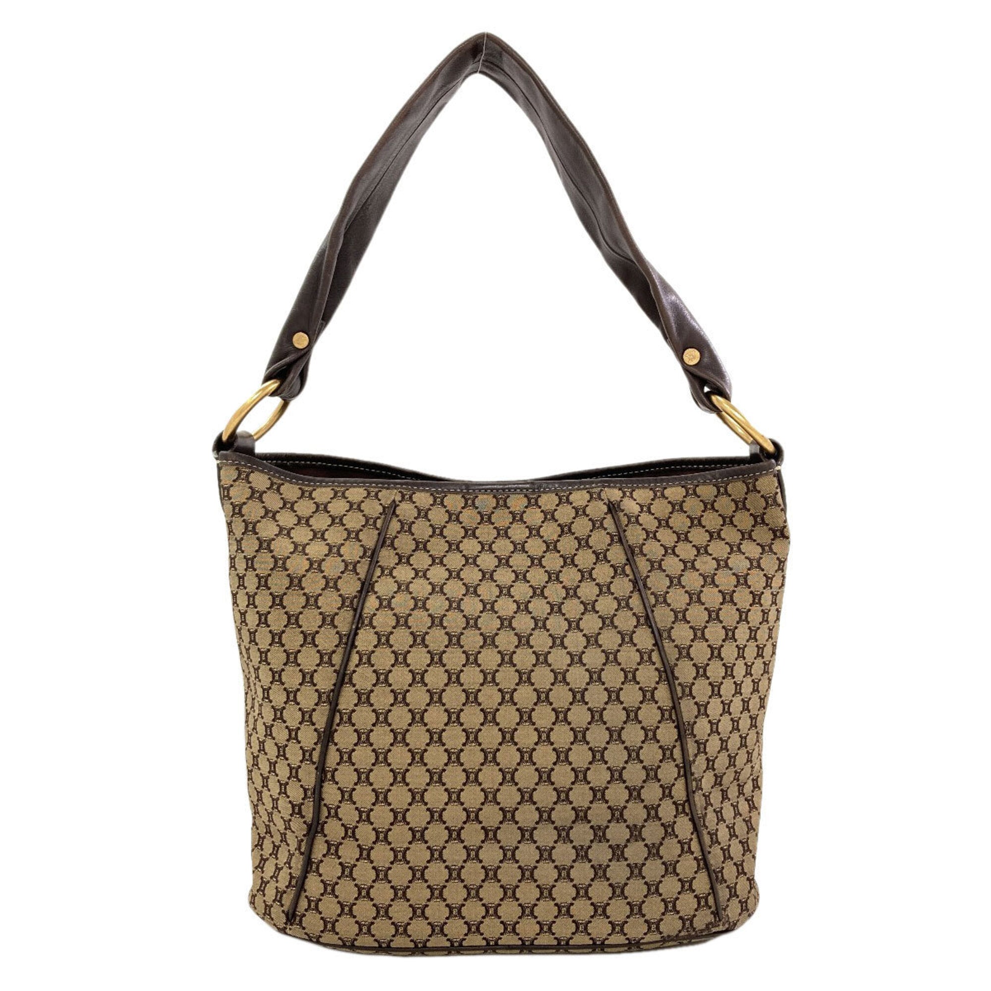Celine Brown Canvas Shoulder Bag (Pre-Owned)