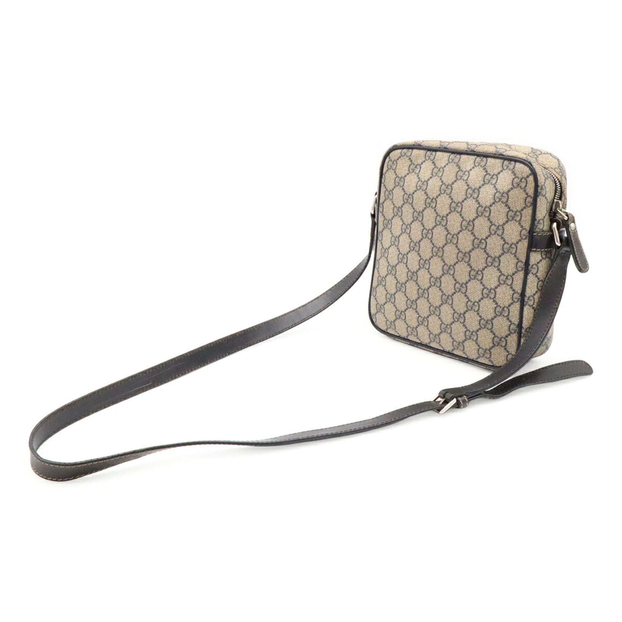 Gucci Beige Navy Gg Plus Pochette Shoulder Bag (Pre-Owned)