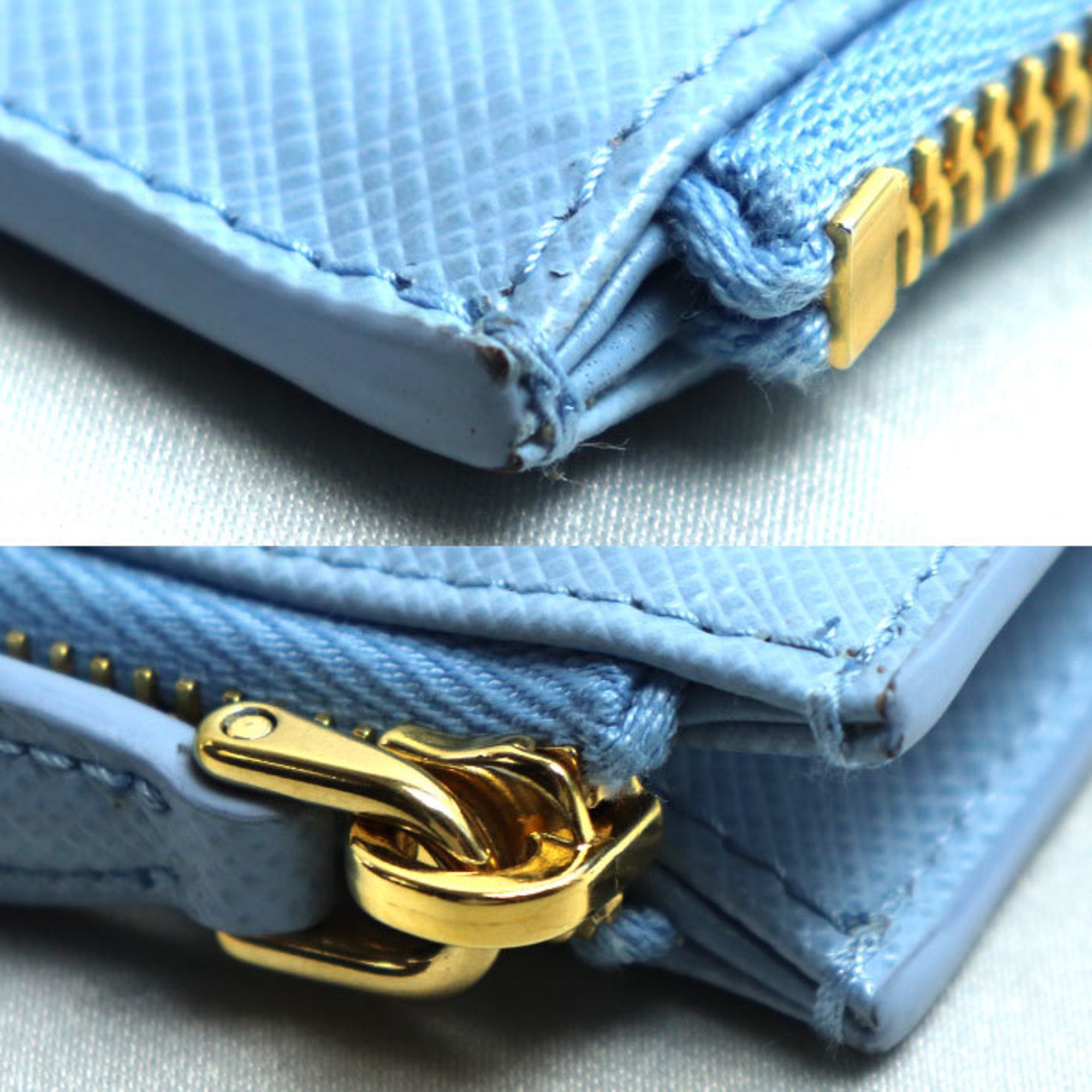 Prada Light Blue Leather Coin Purse/Coin Case (Pre-Owned)