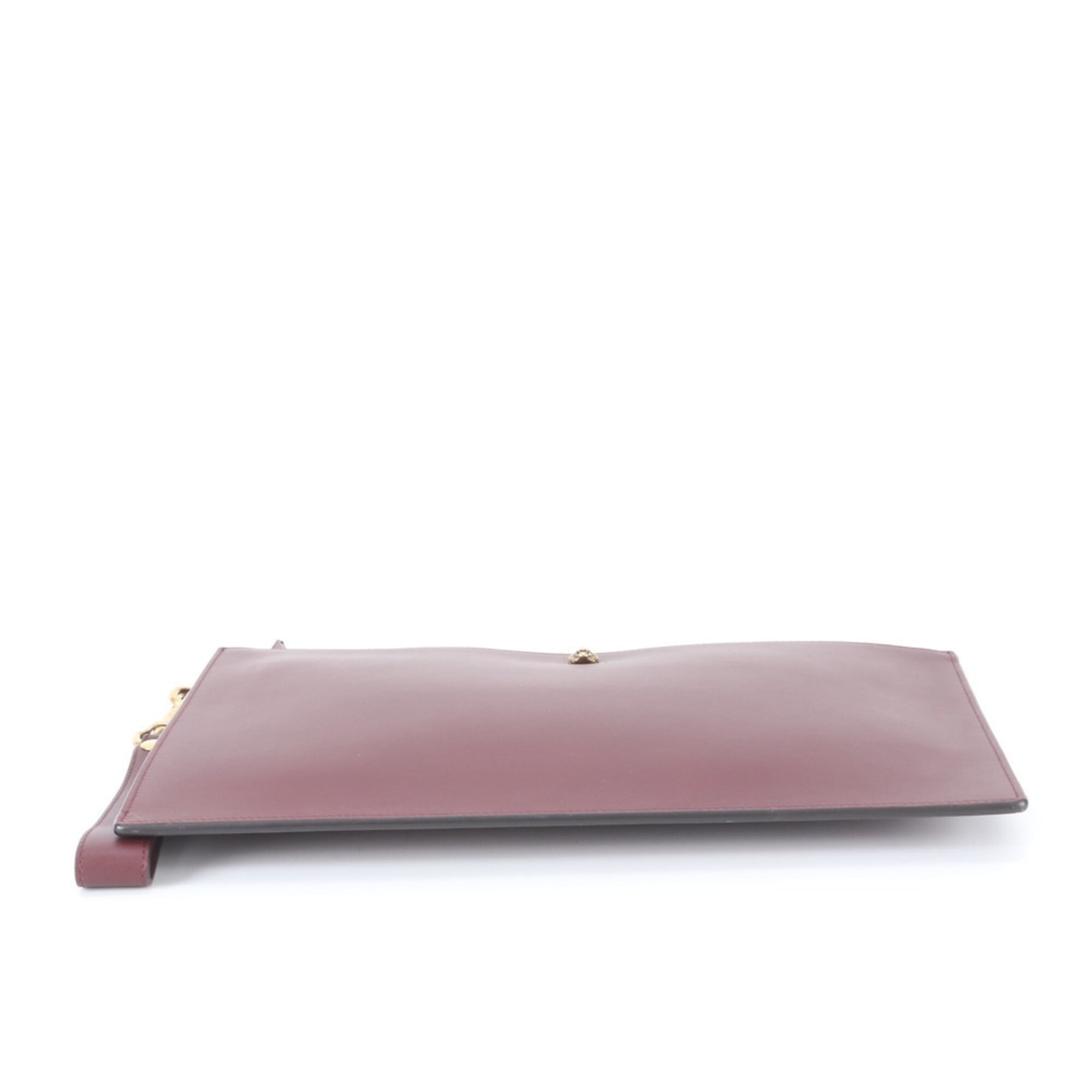 Gucci Animalier Bordeaux Leather Handbag Pouch (Pre-Owned)