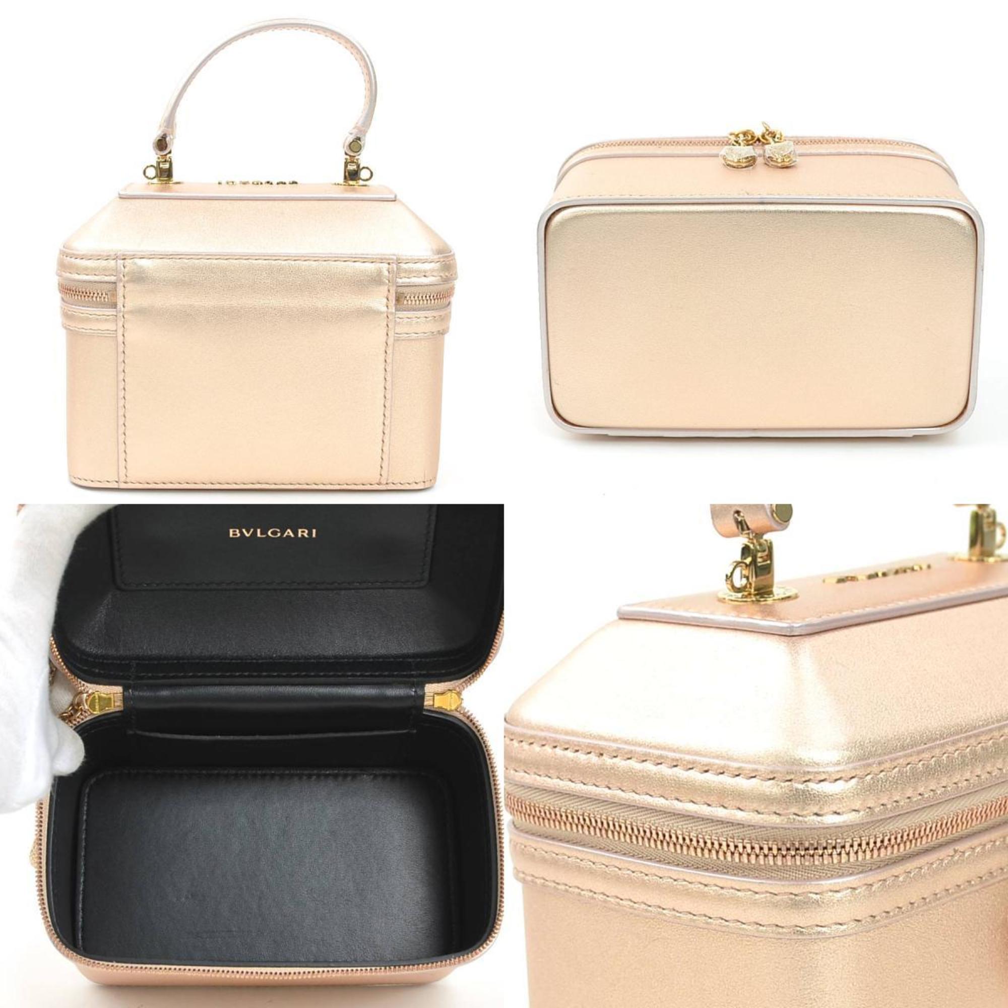 Bvlgari Metallic Beige Metallic Pink Leather Shoulder Bag (Pre-Owned)