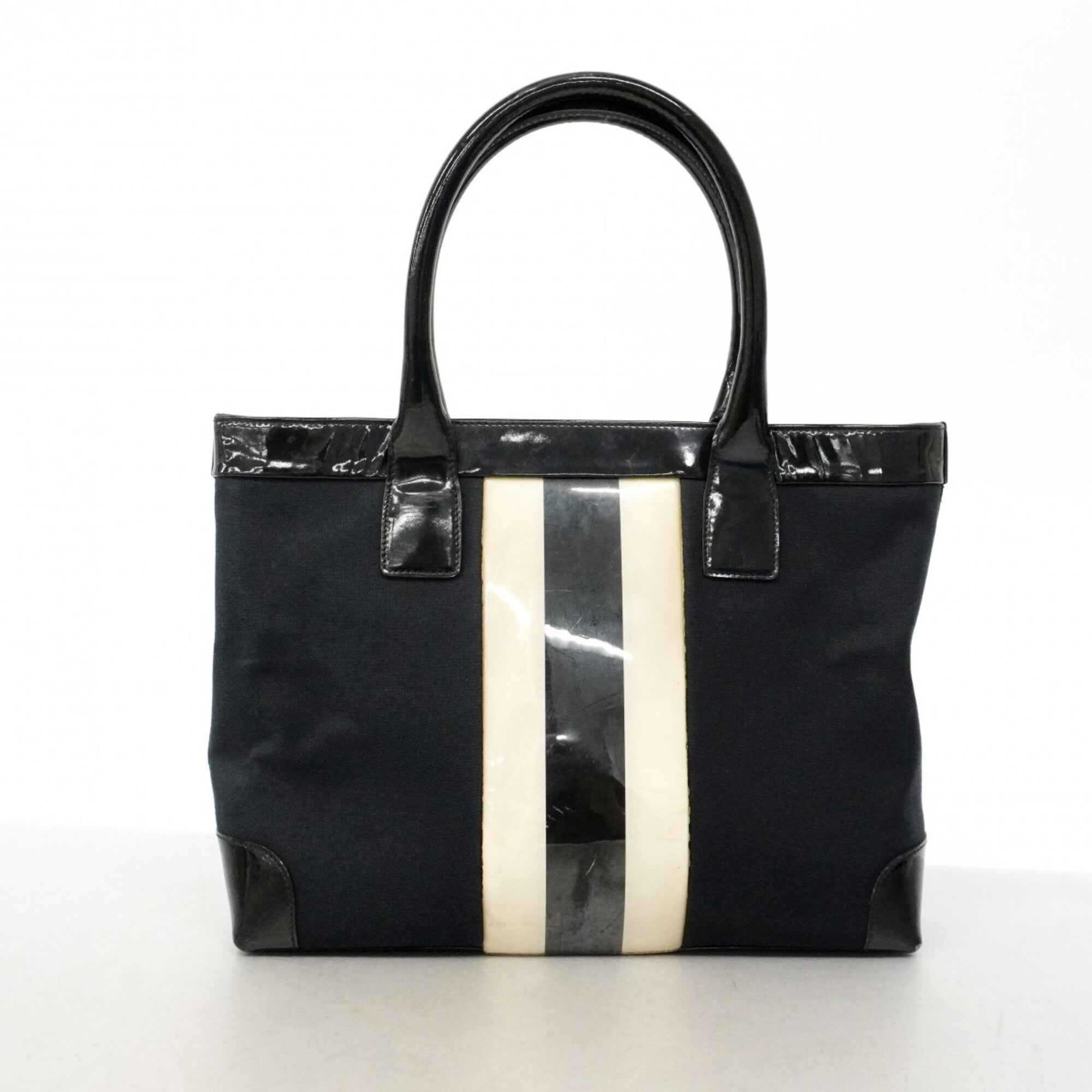 Gucci Black Navy Canvas Tote Bag (Pre-Owned)