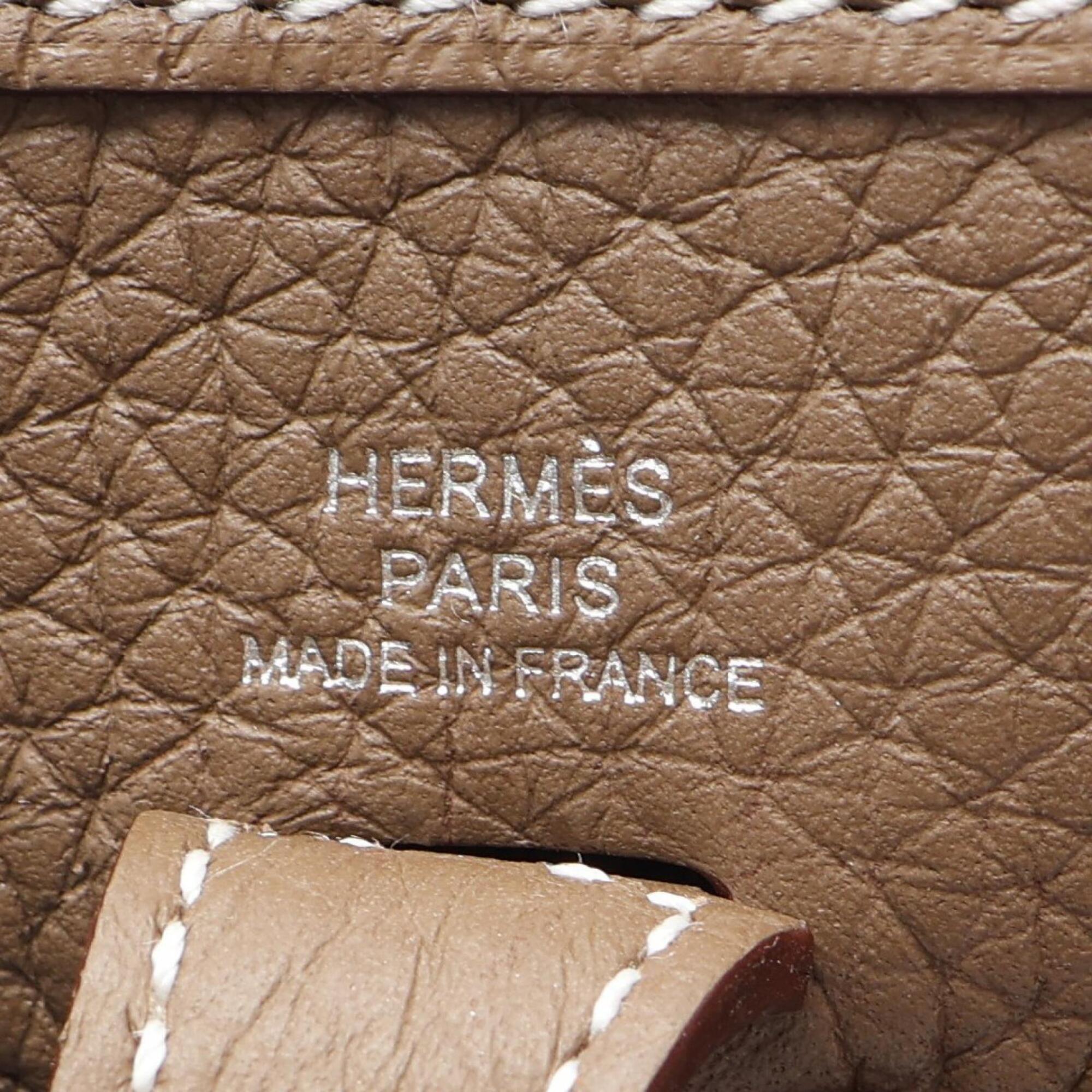 Hermes Gray Taurillon Clemence Leather Handbag Shoulder Bag (Pre-Owned)