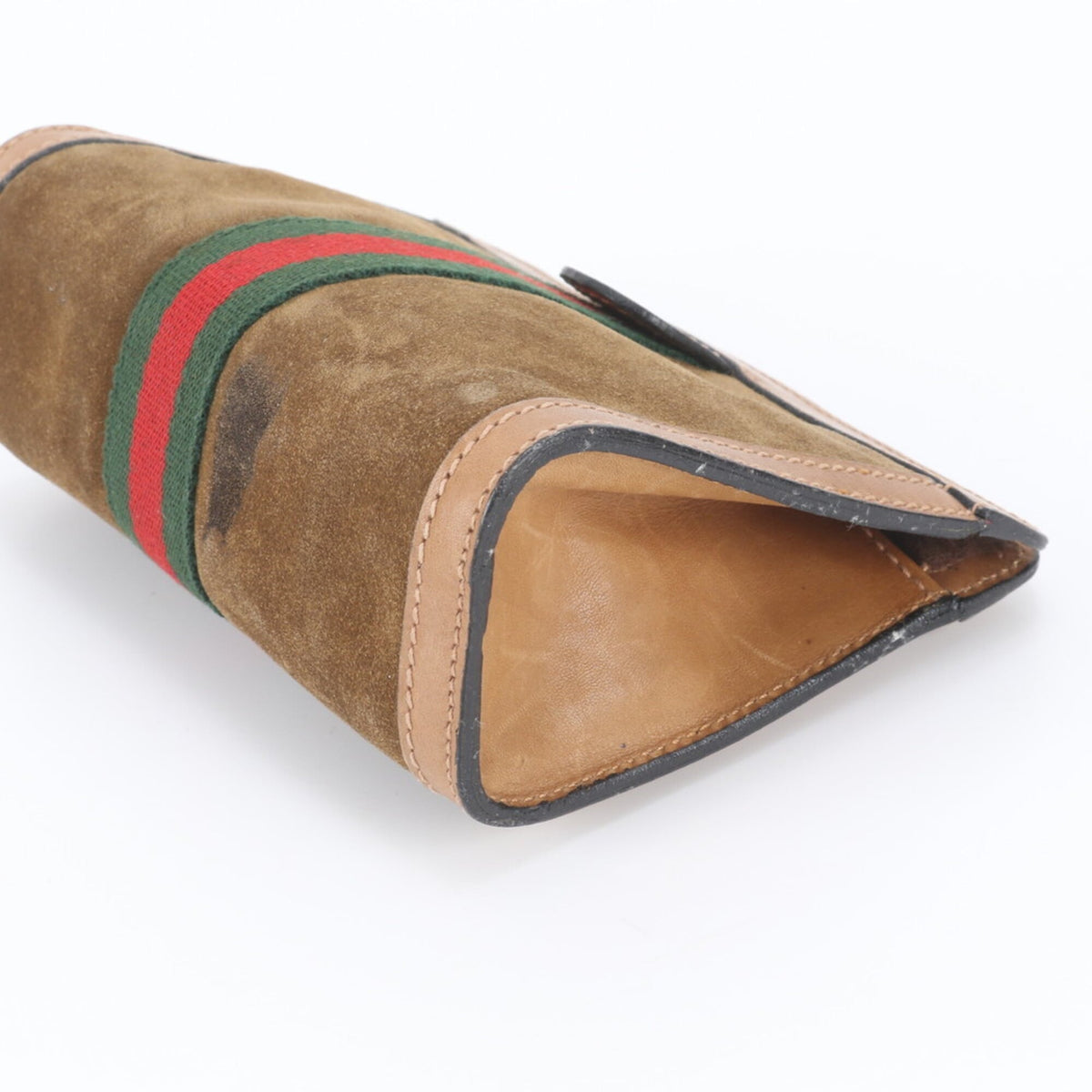 Gucci Brown Leather Clutch Bag Pouch (Pre-Owned)