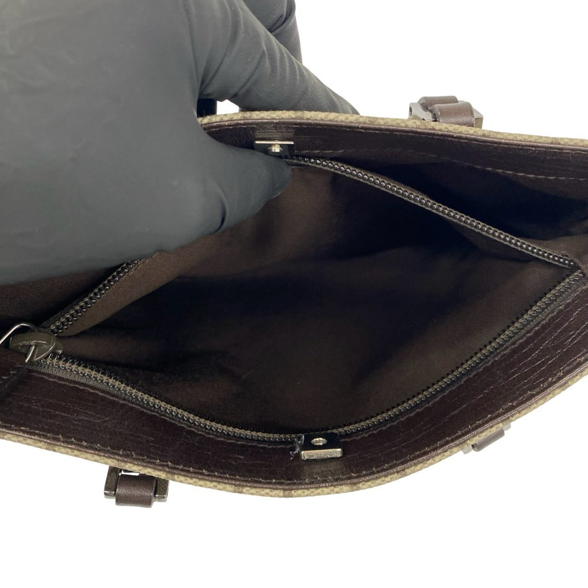 Gucci Brown Leather Elastane Handbag Tote Bag (Pre-Owned)