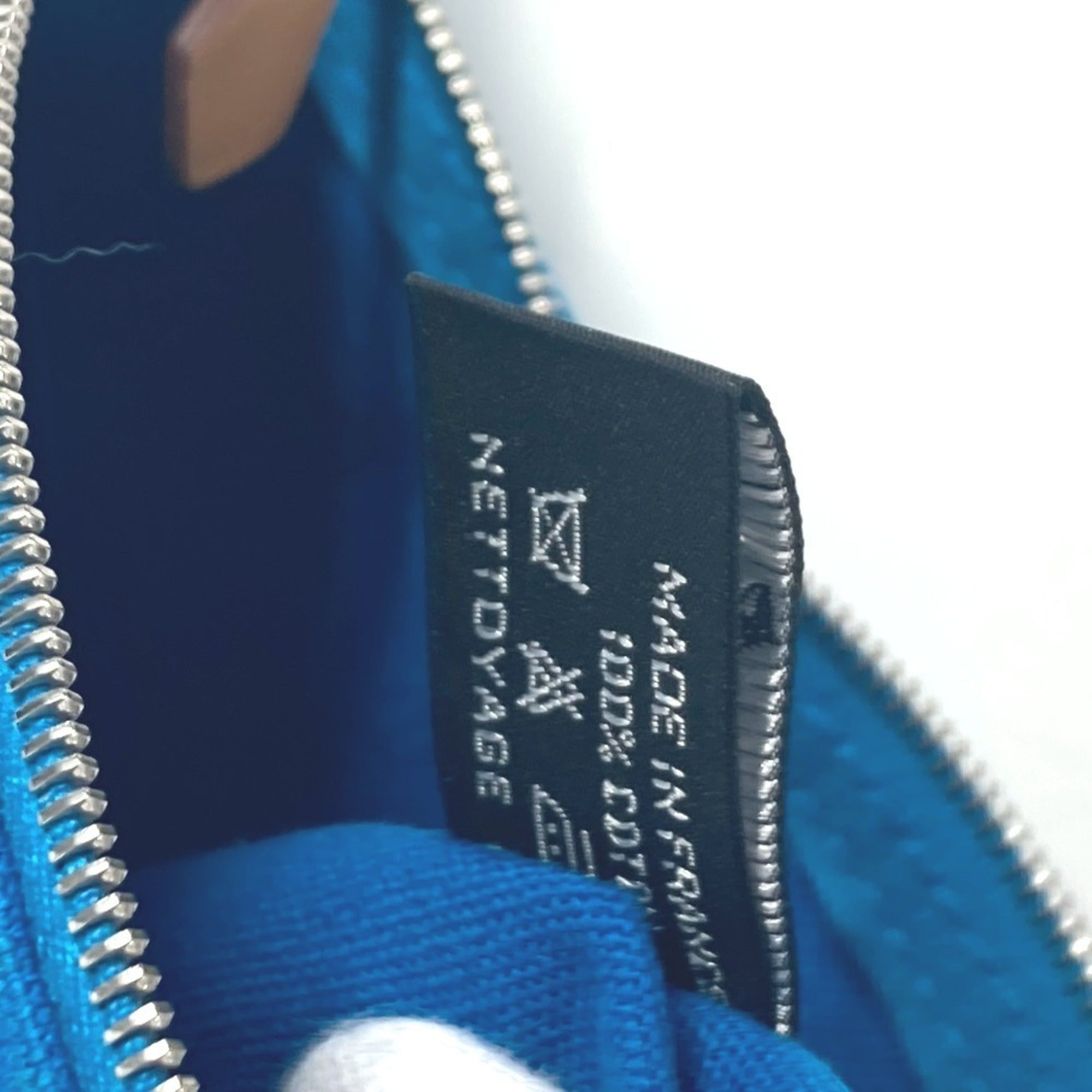 Hermes Blue White Canvas Beach Bag Handbag Pouch Tote Bag (Pre-Owned)