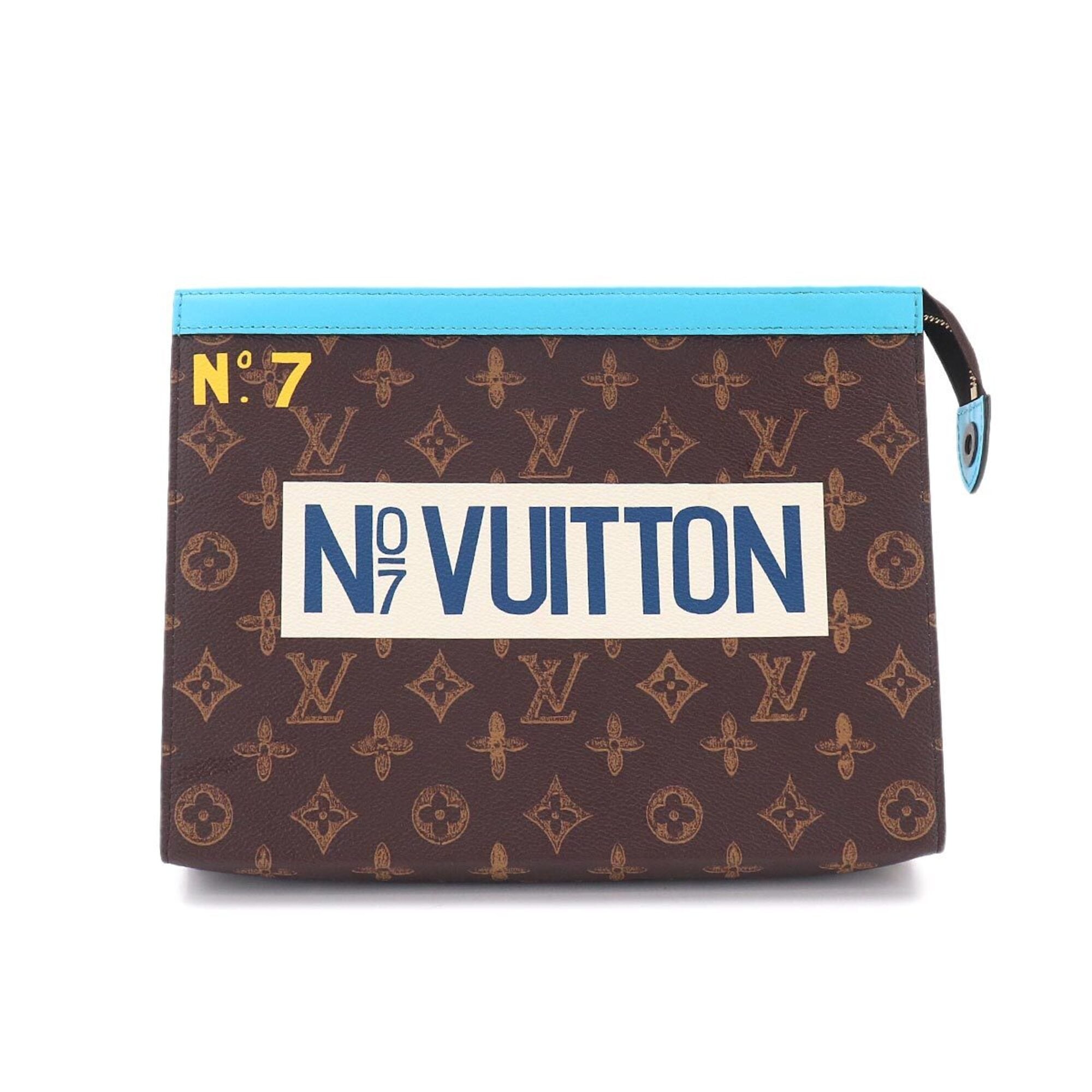 Louis Vuitton Blue Monogram Monogram Canvas Leather Clutch Bag Pochette (Pre-Owned)