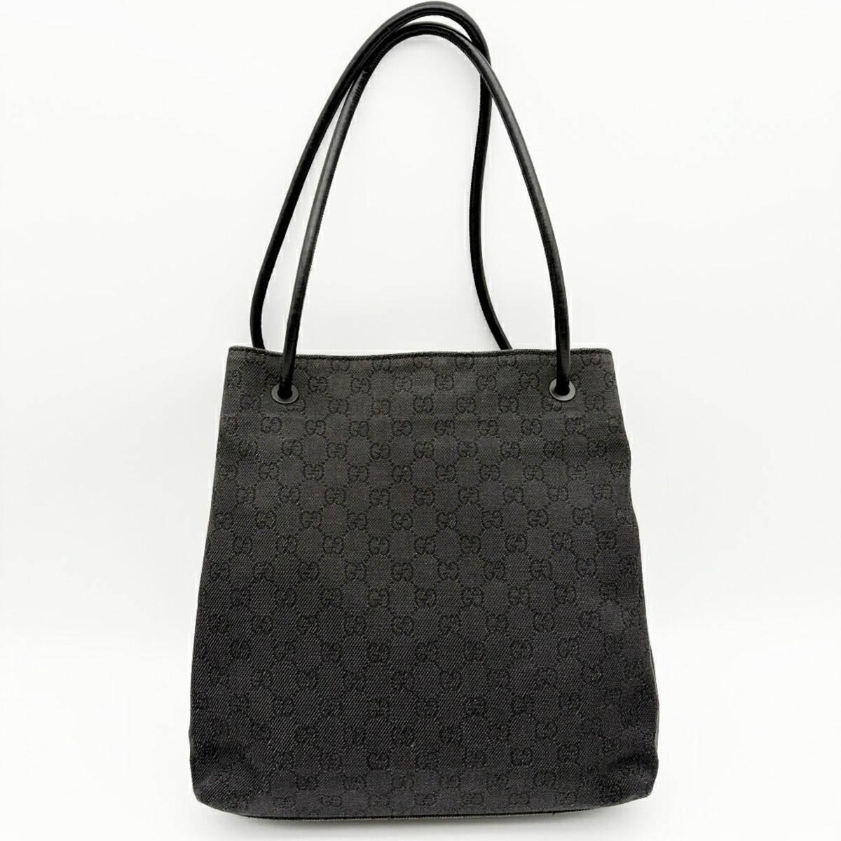 Gucci Black Gg Canvas Shoulder Bag Tote Bag (Pre-Owned)