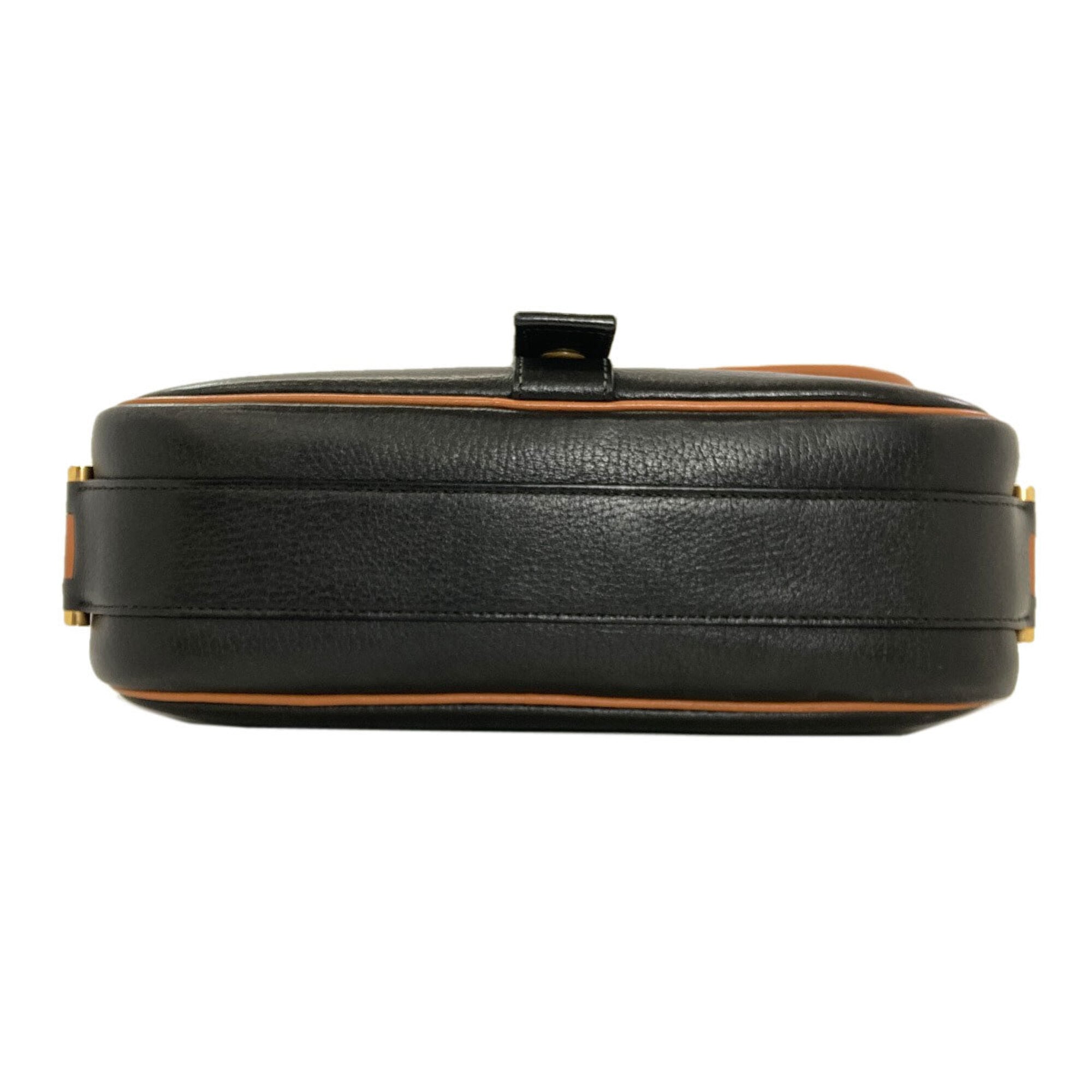 Hermes Black Brown Leather Shoulder Bag (Pre-Owned)