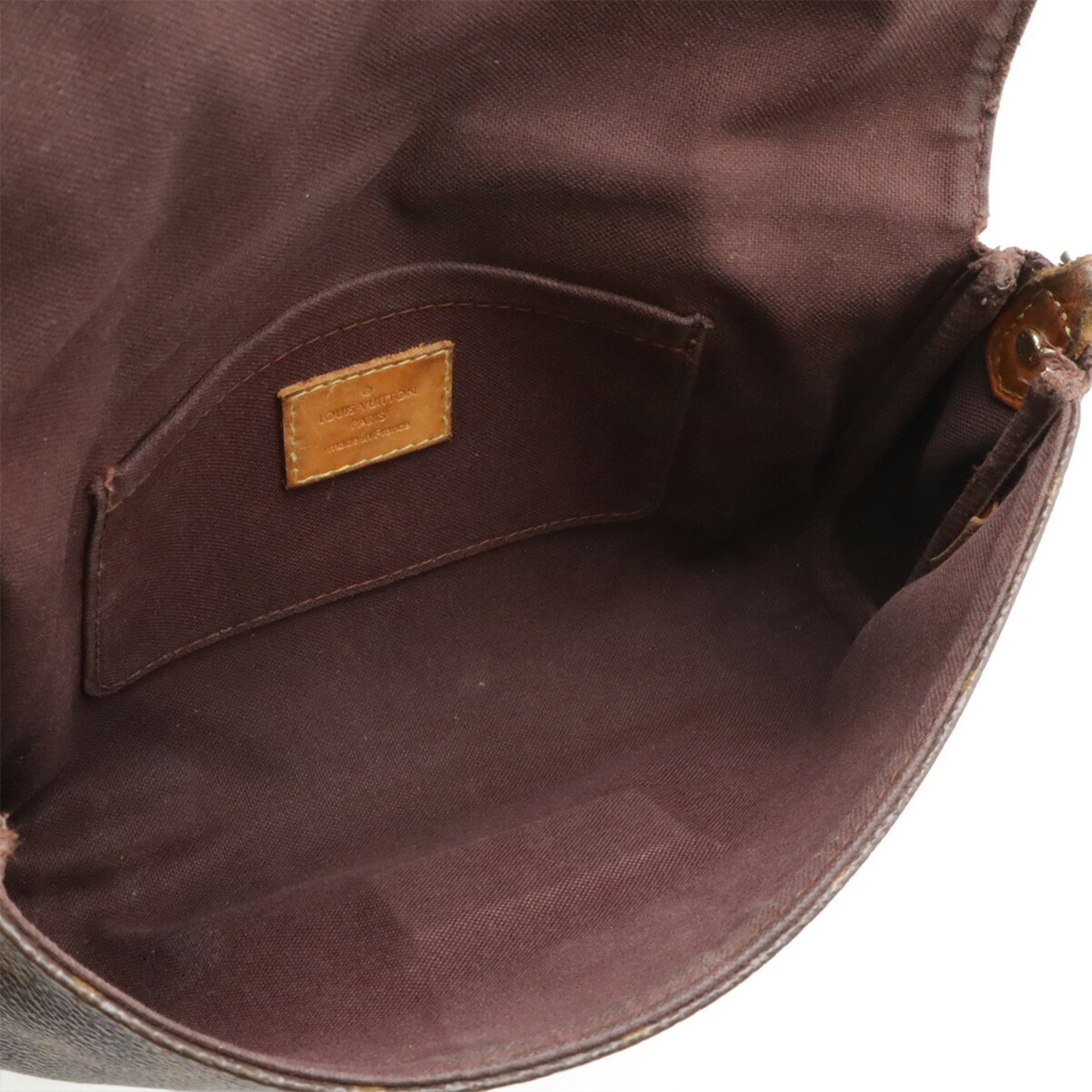 Louis Vuitton Brown Monogram Canvas Clutch Bag Shoulder Bag (Pre-Owned)