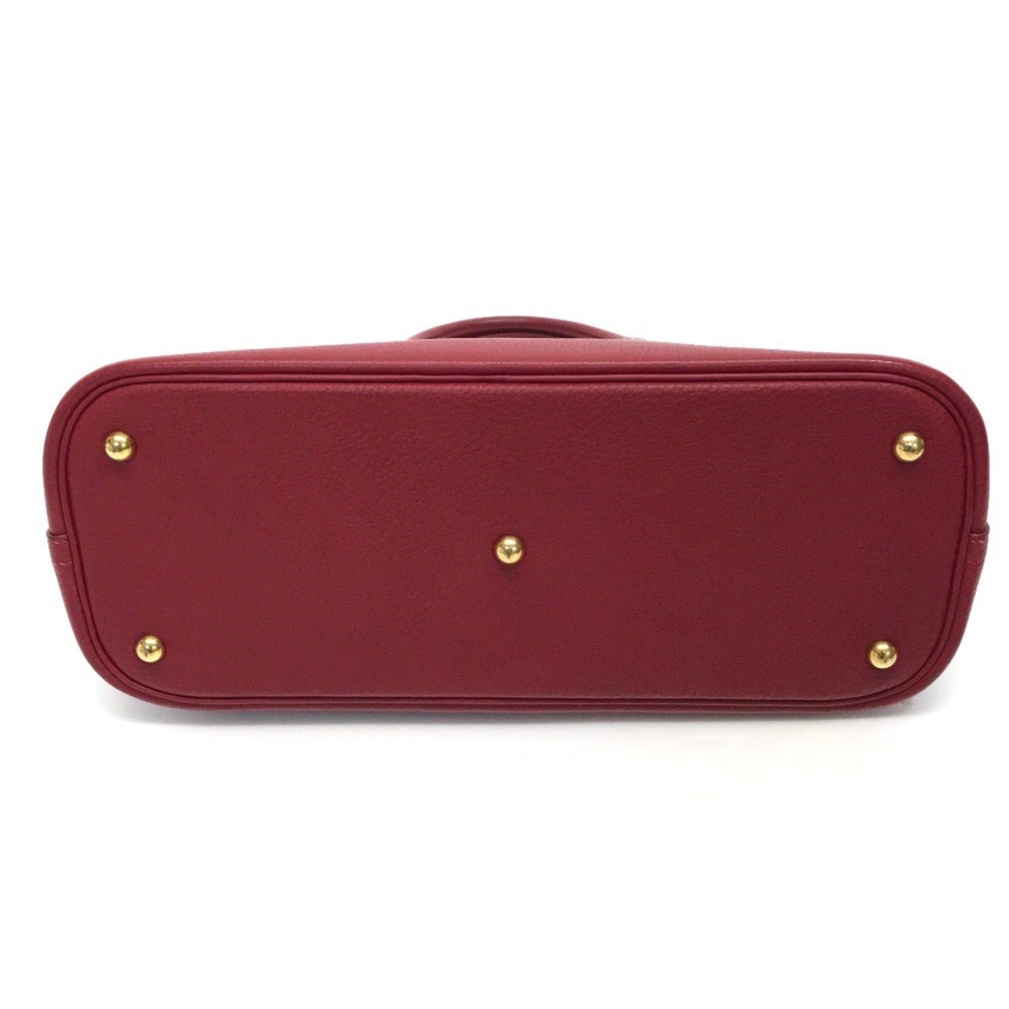 Hermes Bolide Red Color Rouge Vif Fjord Leather Handbag Shoulder Bag (Pre-Owned)