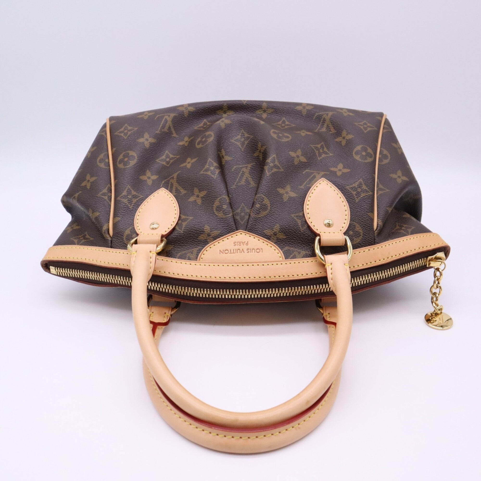 Louis Vuitton Monogram Beige Brown Coated Canvas Leather Handbag (Pre-Owned)