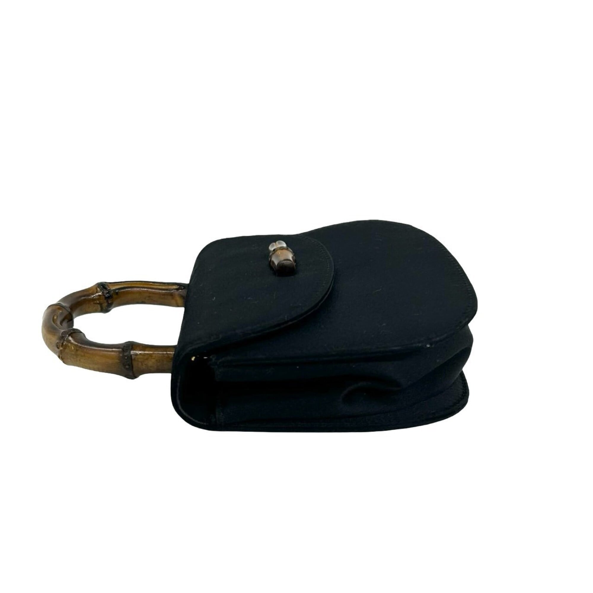 Gucci Black Satin Handbag Shoulder Bag (Pre-Owned)