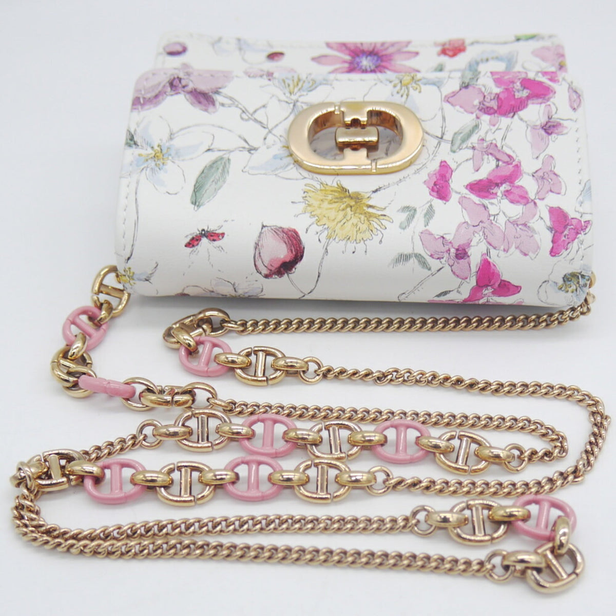 Christian Dior Multi-Color White Leather Pochette Pouch (Pre-Owned)
