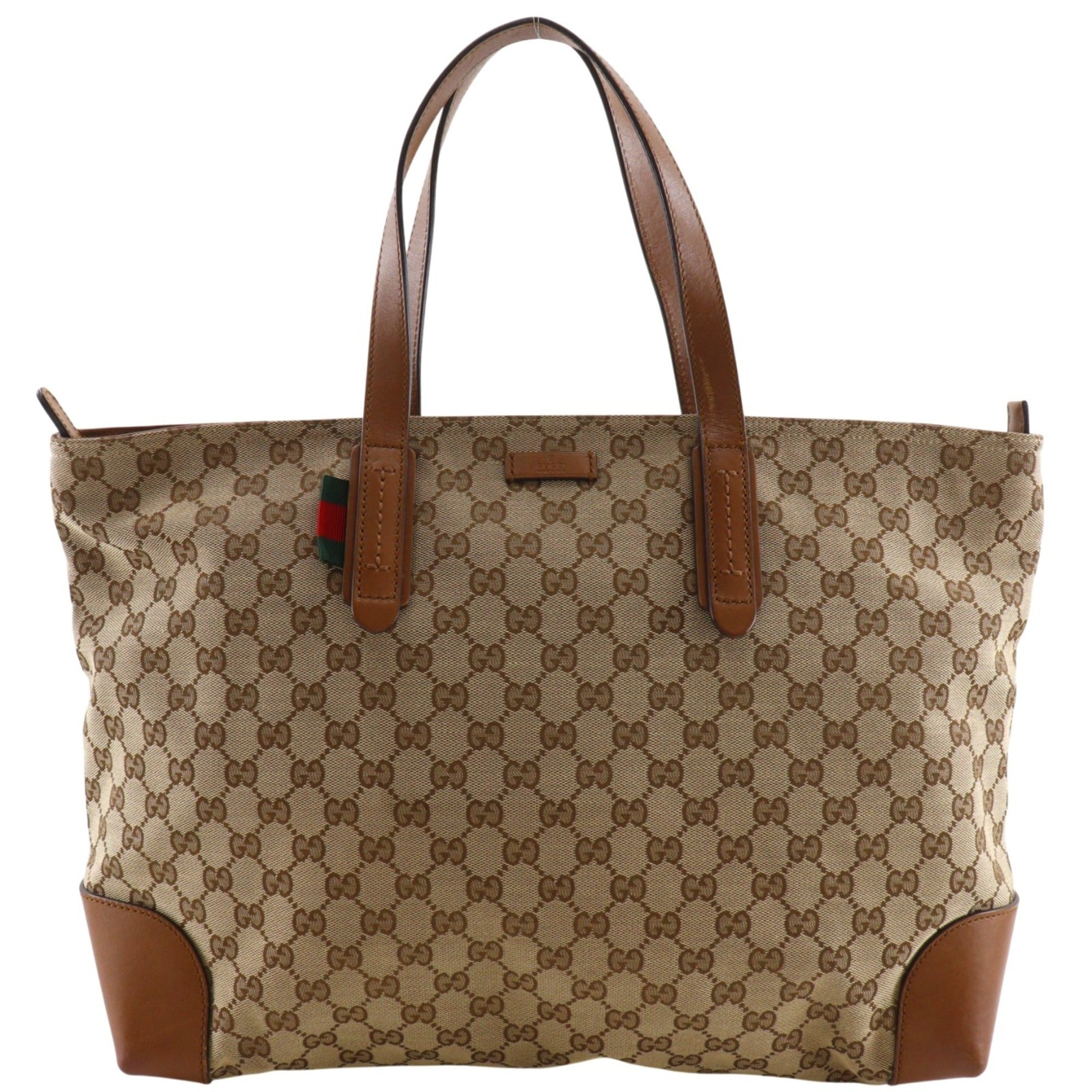Gucci Sherry Line Brown Gg Canvas Tote Bag (Pre-Owned)