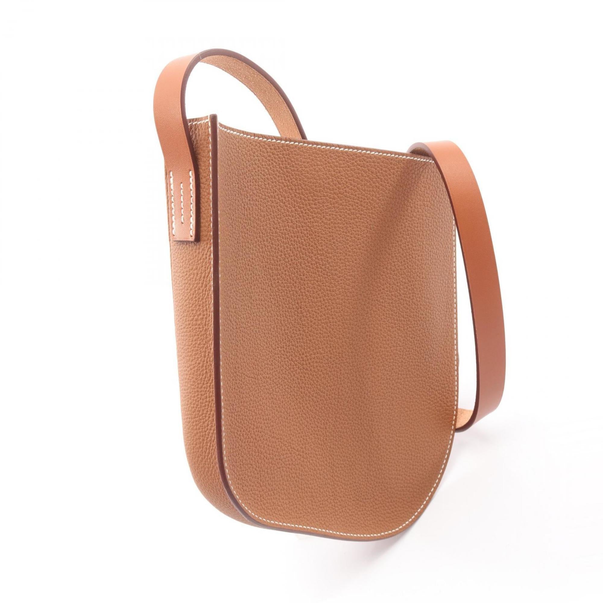 Hermes Brown Gold Togo Leather Leather Handbag Shoulder Bag (Pre-Owned)
