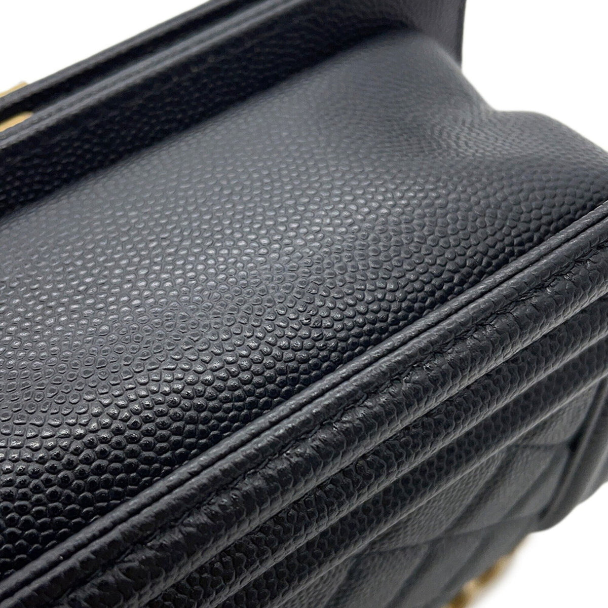 Chanel Black Grained Calfskin Handbag Shoulder Bag (Pre-Owned)