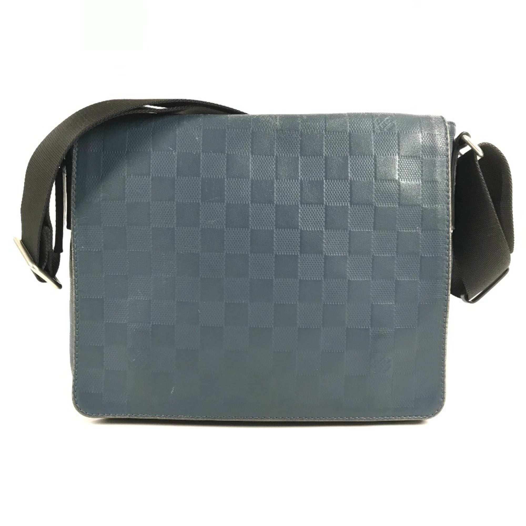 Louis Vuitton Black Blue Damier Infini Messenger Bag Shoulder Bag (Pre-Owned)