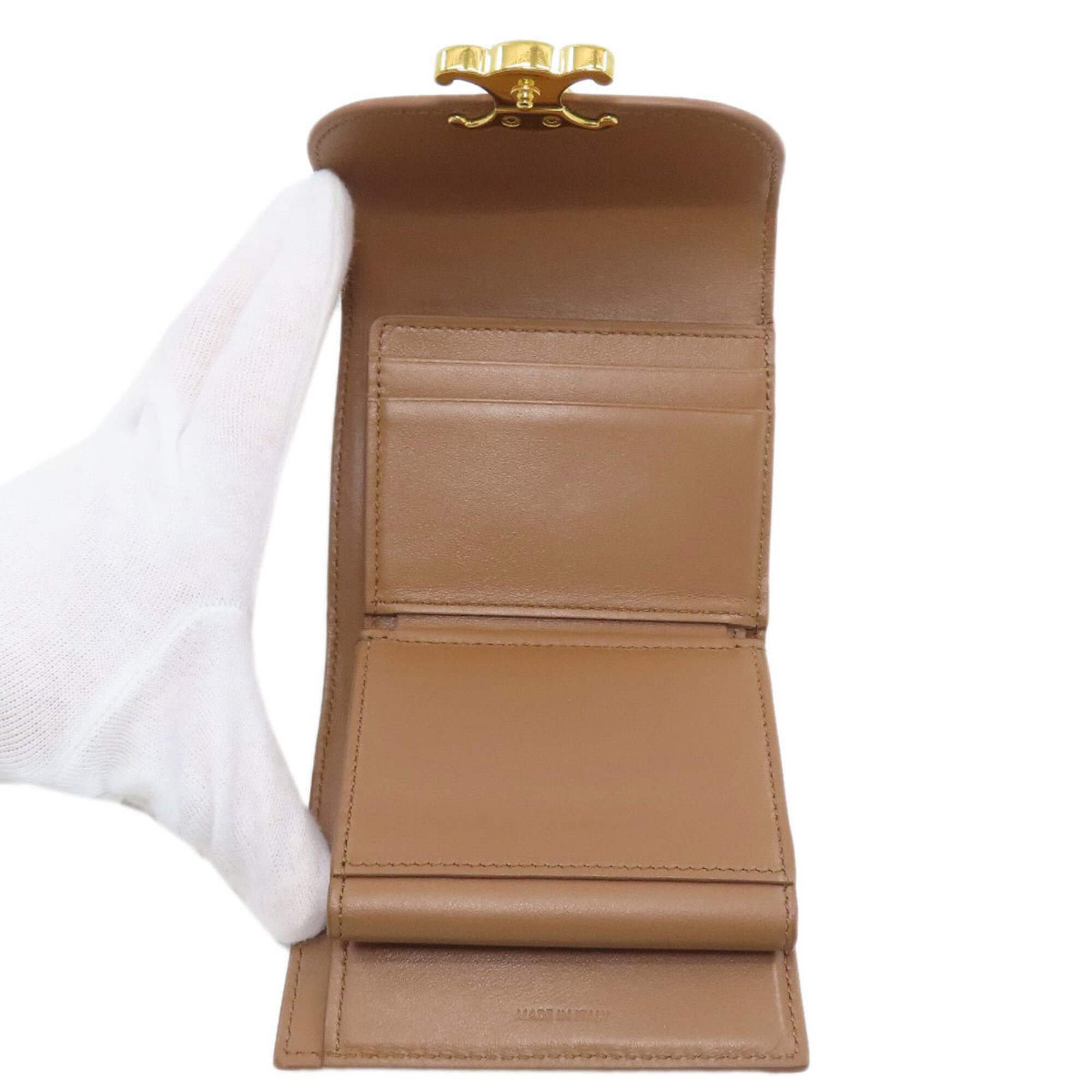 Celine Brown Leather Wallet (Tri-Fold) (Pre-Owned)