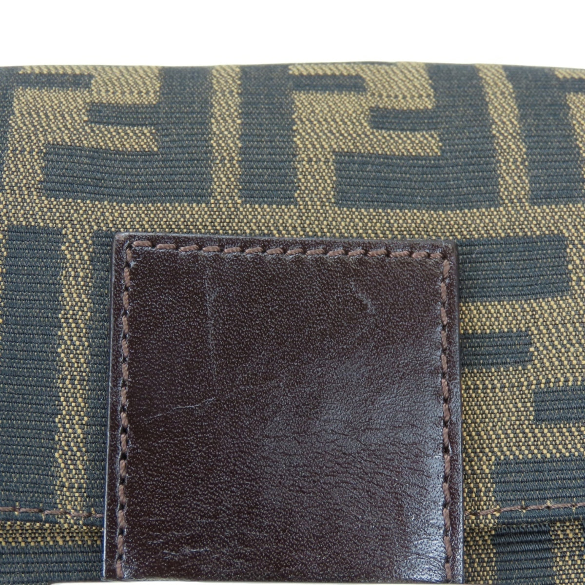 Fendi Black Brown Canvas Leather Handbag (Pre-Owned)