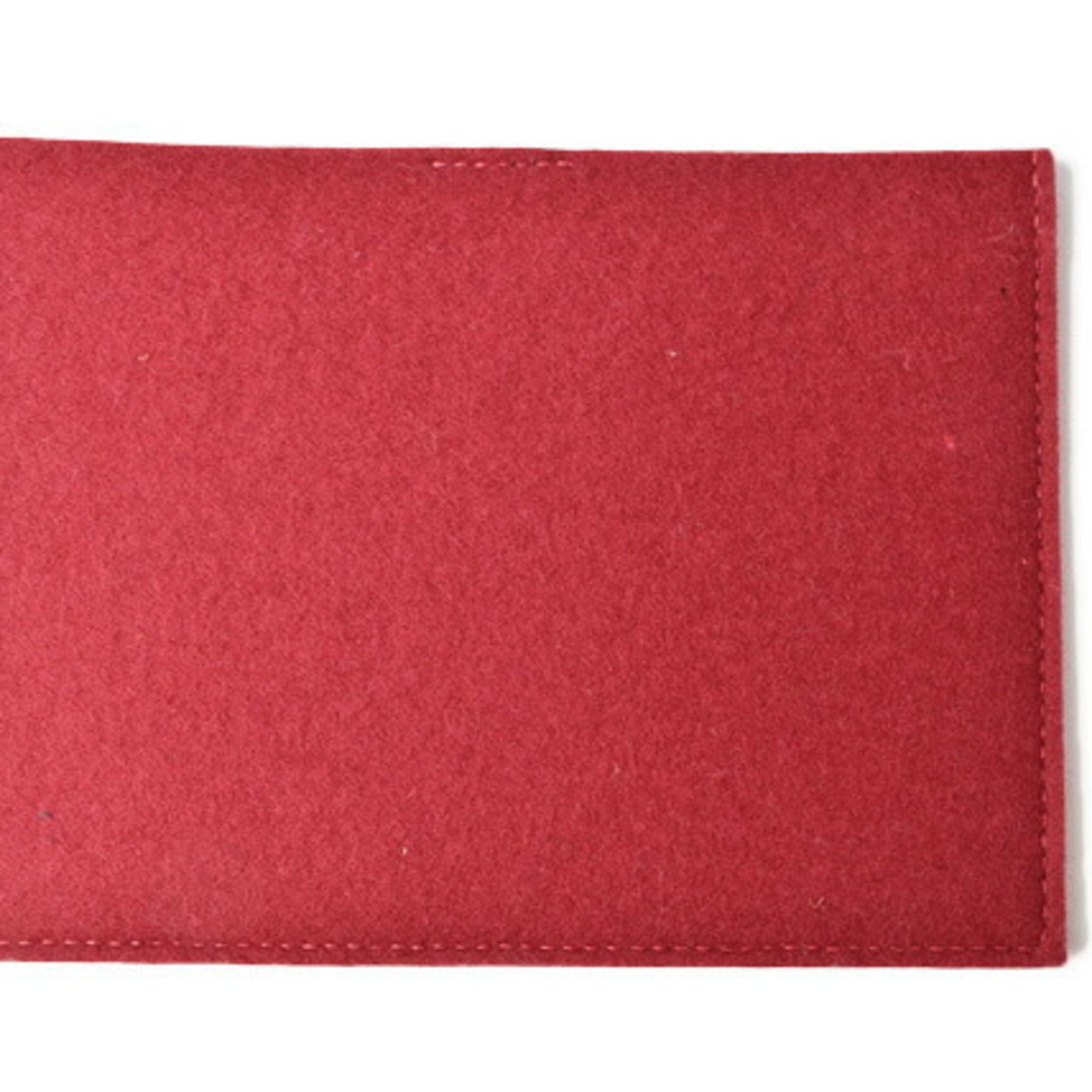 Hermes Blue Red Color Epsom Leather Felt Pouch (Pre-Owned)