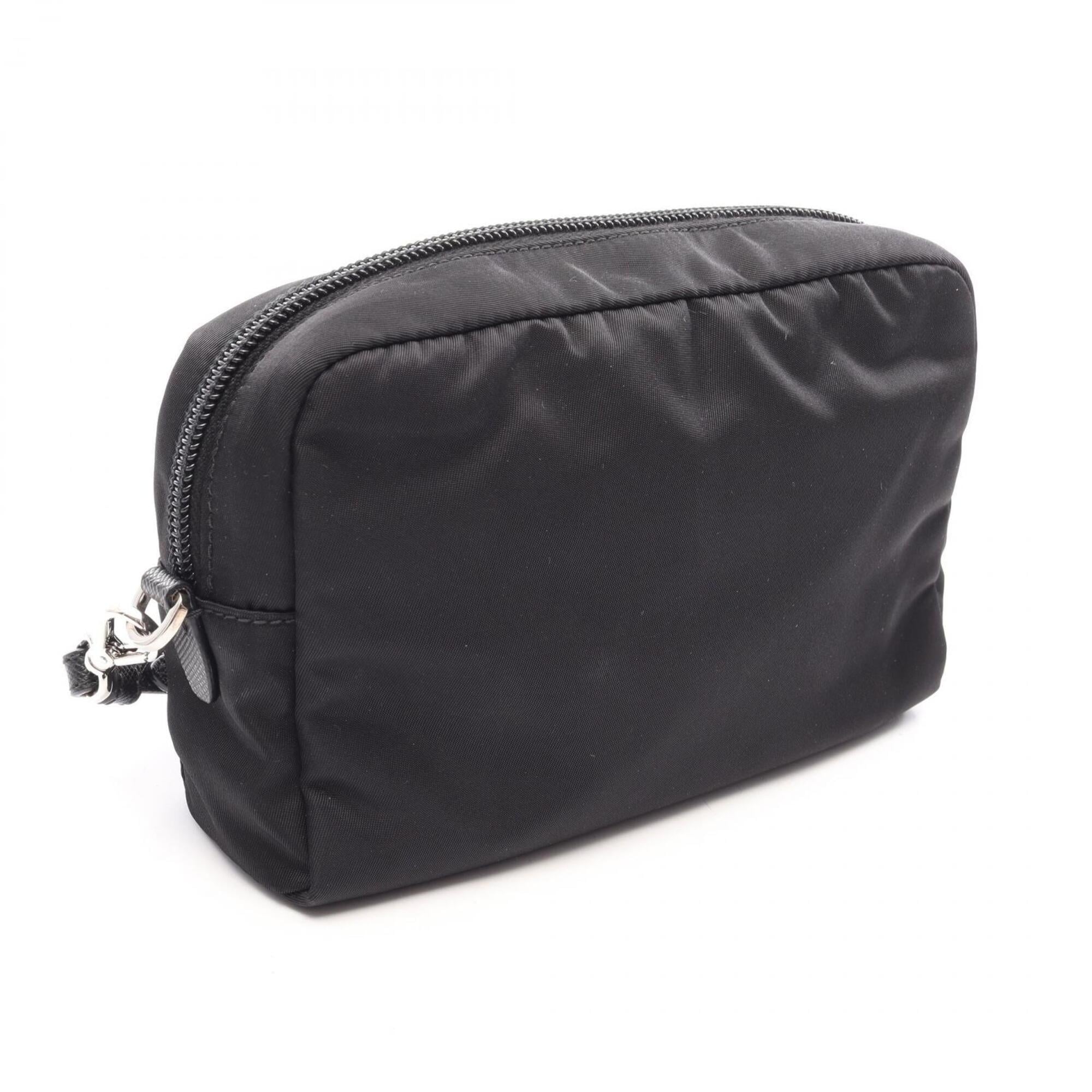 Prada Black Multi-Color Nylon Handbag Pouch (Pre-Owned)