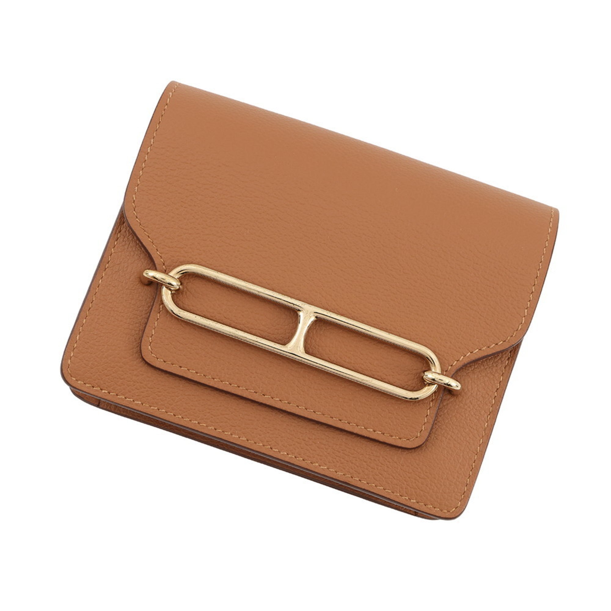 Hermes Beige Vert Coin Purse/Coin Case (Pre-Owned)