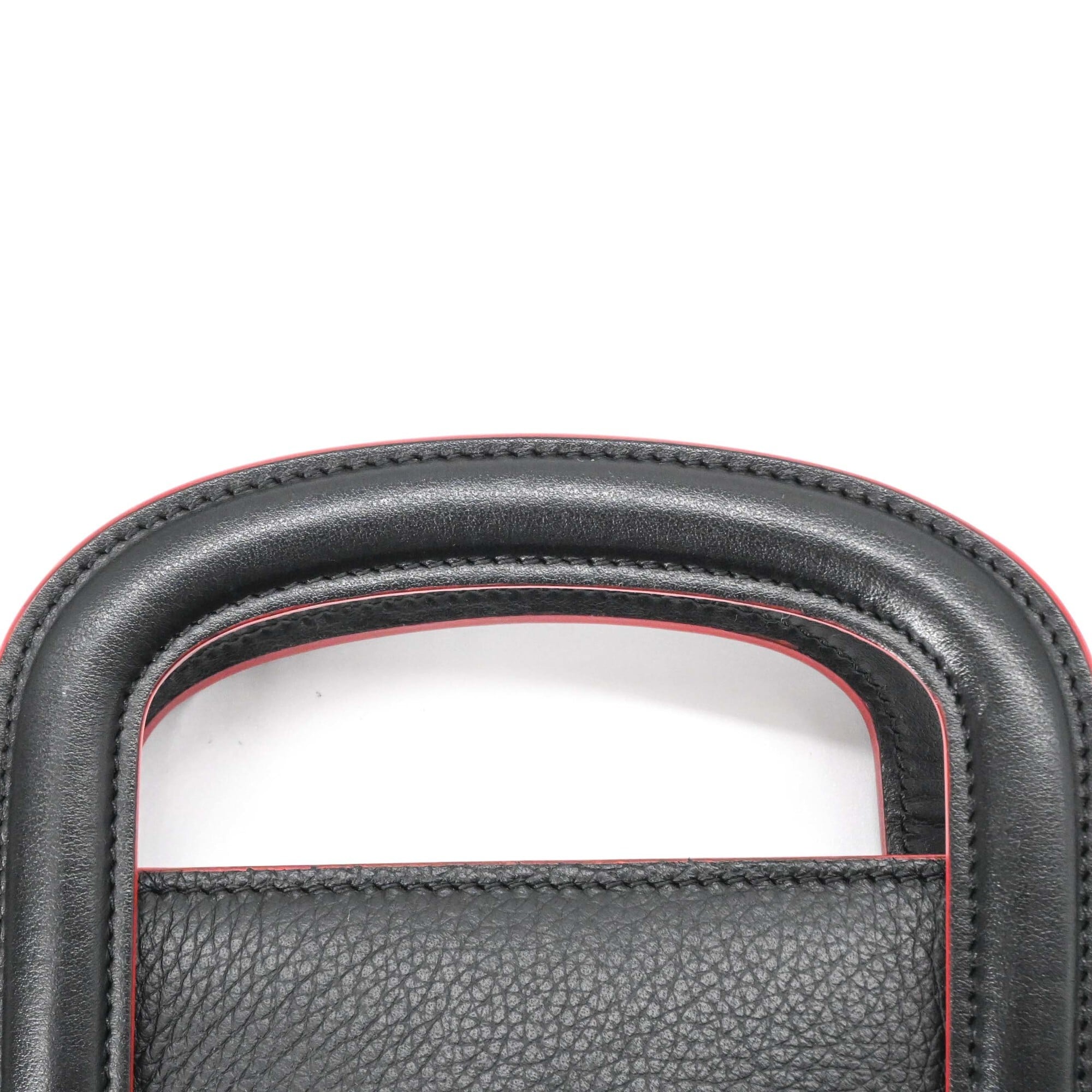 Christian Louboutin Black Red Color Leather Clutch Bag Handbag Shoulder Bag (Pre-Owned)