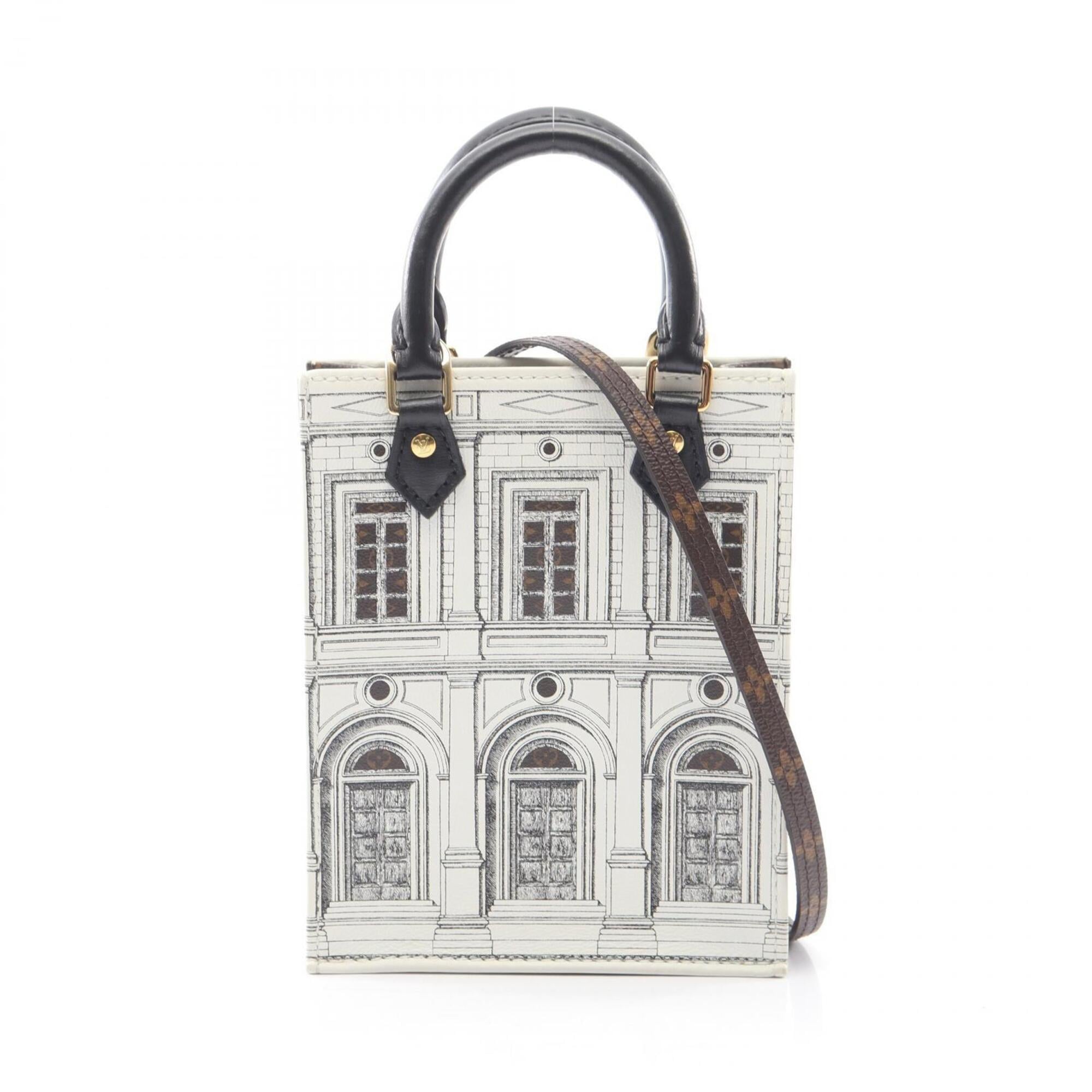 Louis Vuitton Black Brown White Pvc Leather Handbag (Pre-Owned)