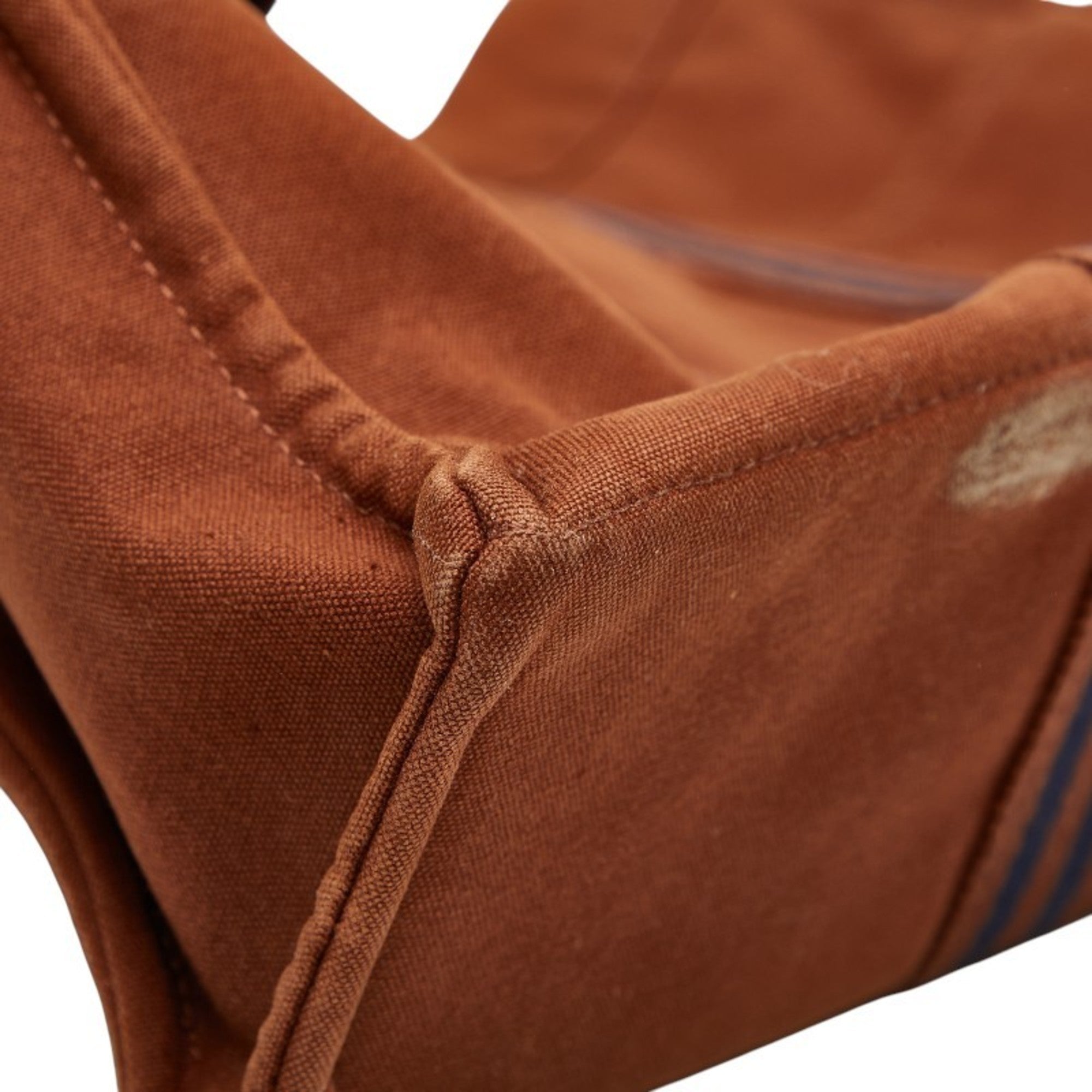 Hermes Brown Navy Canvas Tote Bag (Pre-Owned)