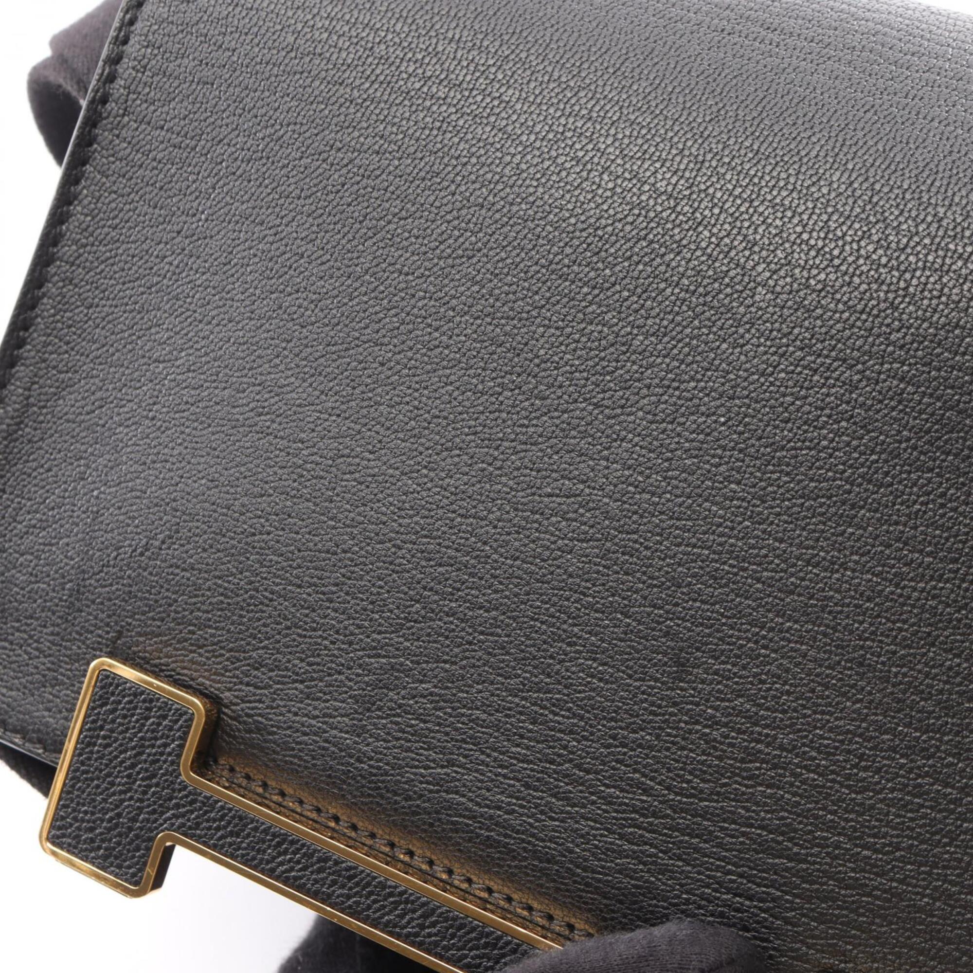 Hermes Black Chevre Leather Shoulder Bag (Pre-Owned)