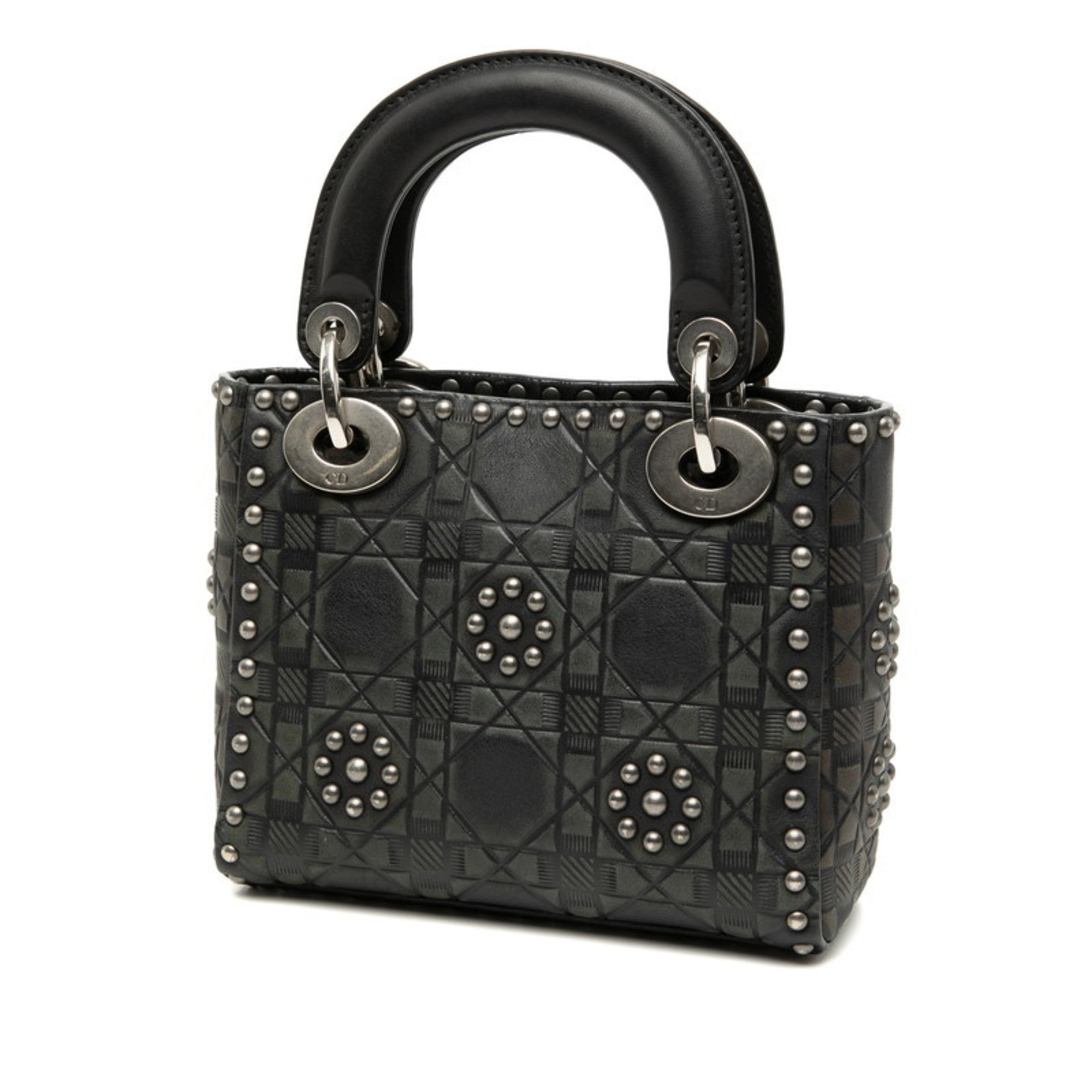 Christian Dior Black Leather Handbag Shoulder Bag (Pre-Owned)