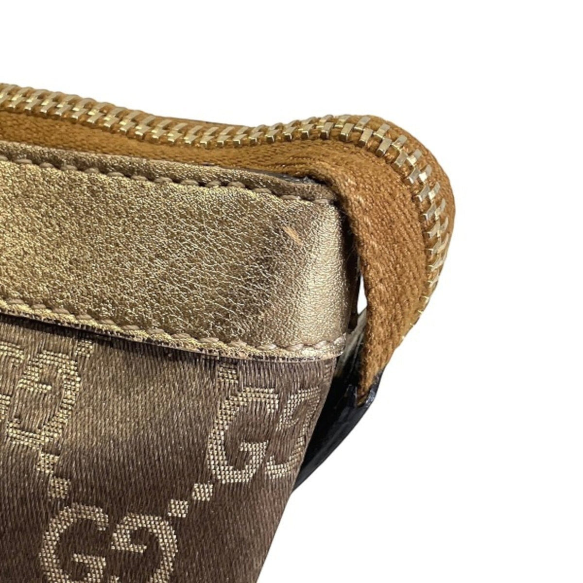 Gucci Gold Gg Canvas Handbag (Pre-Owned)