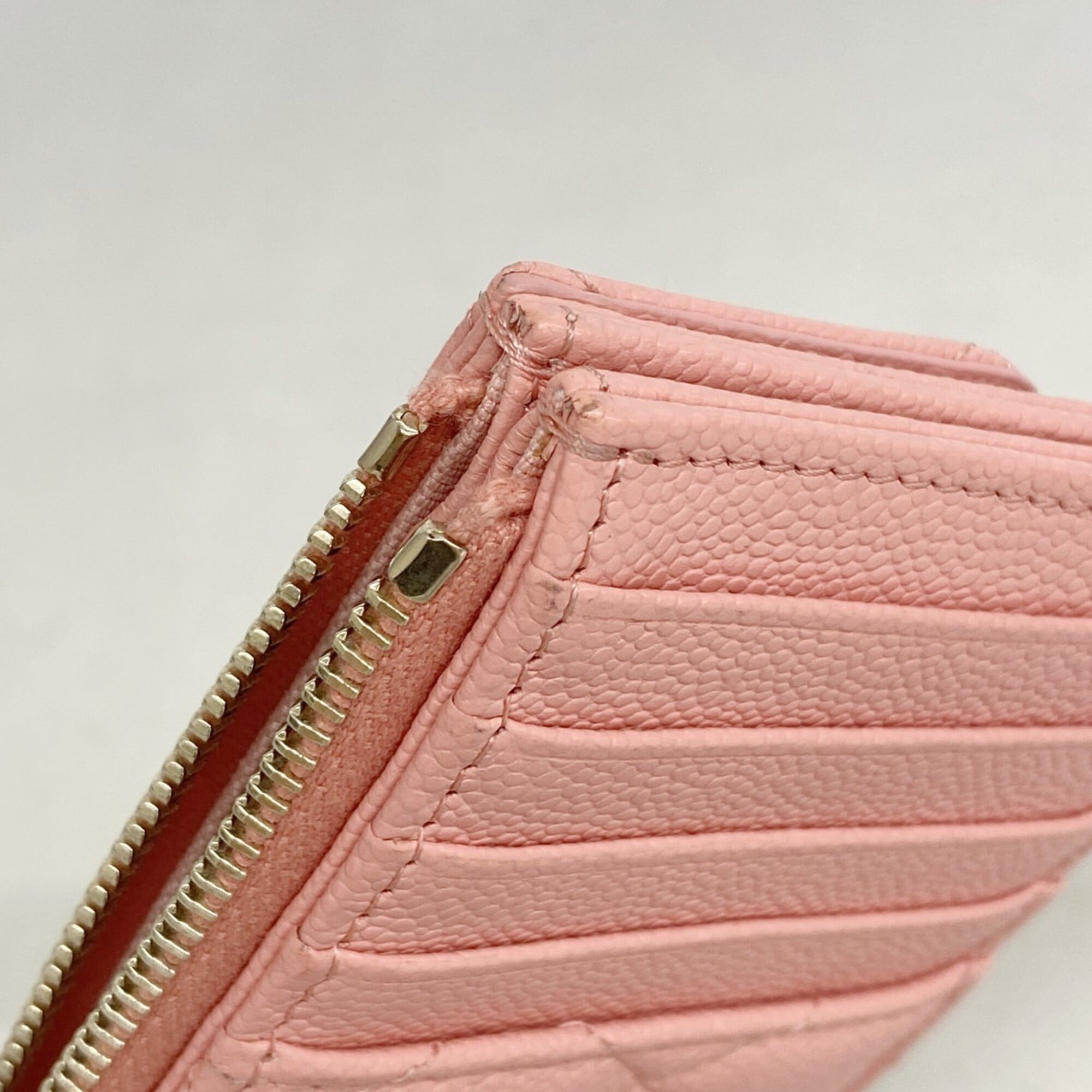 Chanel Salmon Pink Grained Calfskin Coin Purse/Coin Case (Pre-Owned)
