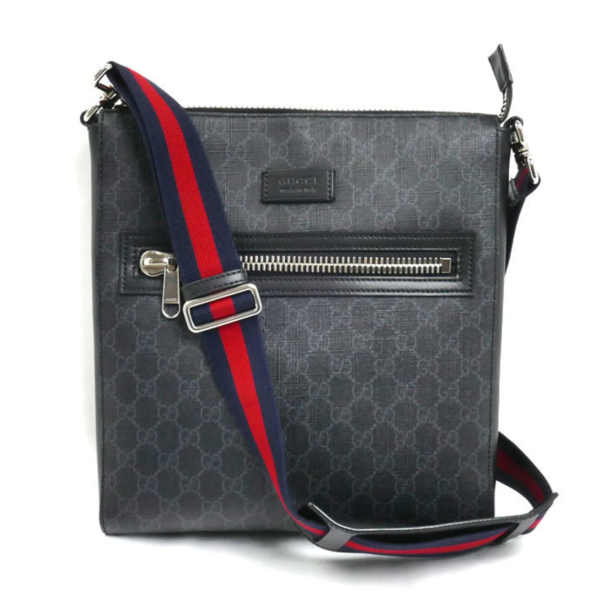 Gucci Black Gray Gg Supreme Shoulder Bag (Pre-Owned)