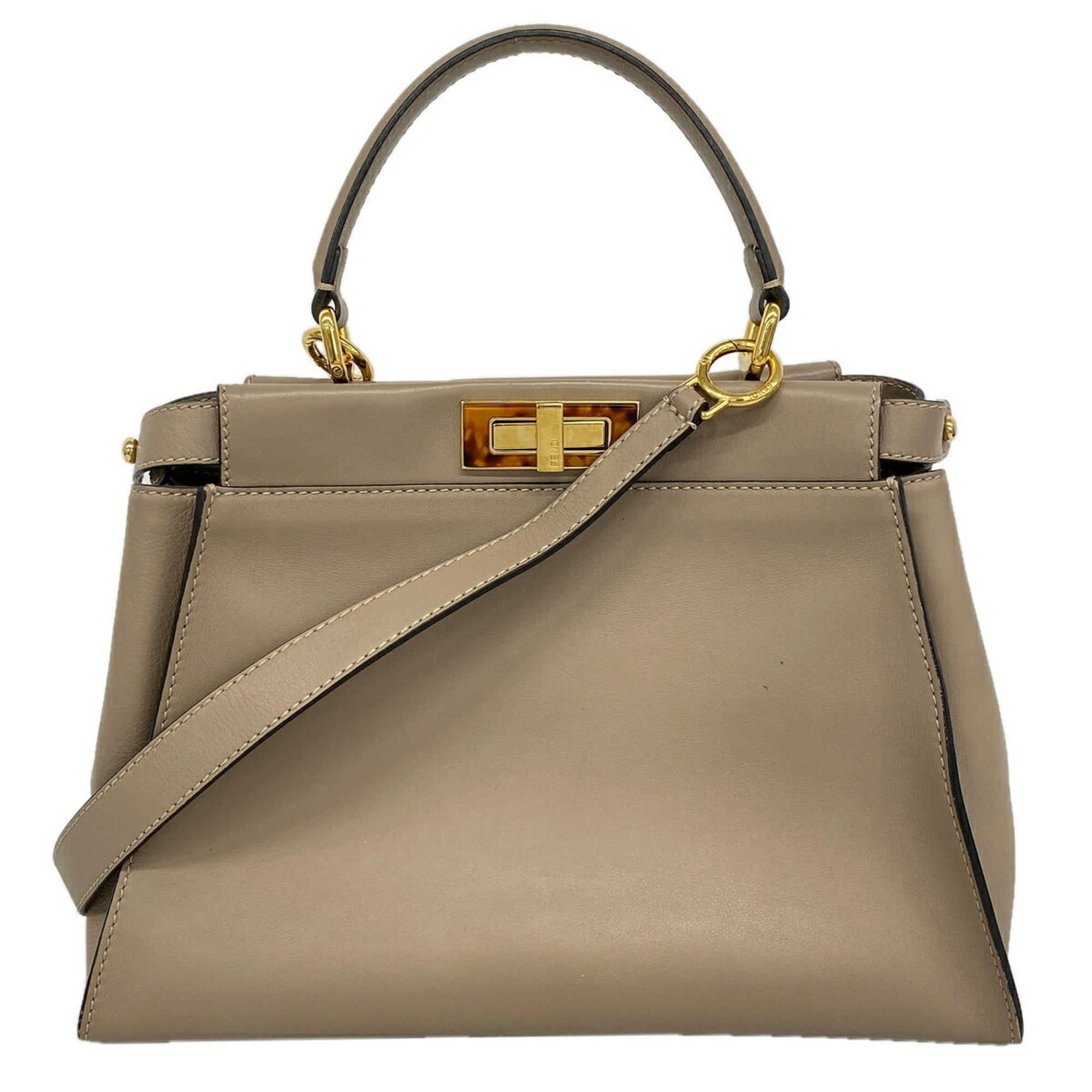 Fendi Grayish Leather Handbag (Pre-Owned)