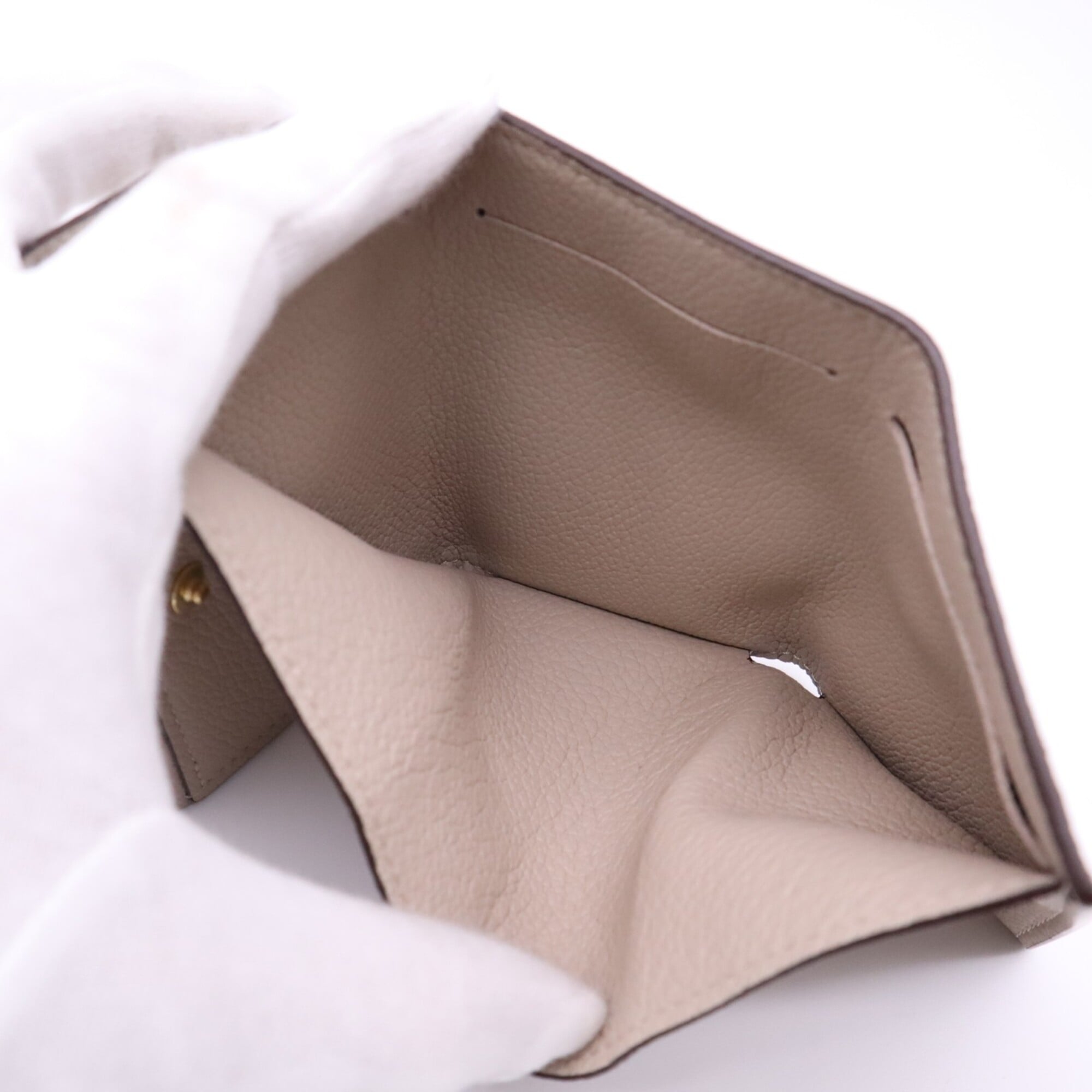 Louis Vuitton Taurillon Beige Leather Wallet (Tri-Fold) (Pre-Owned)