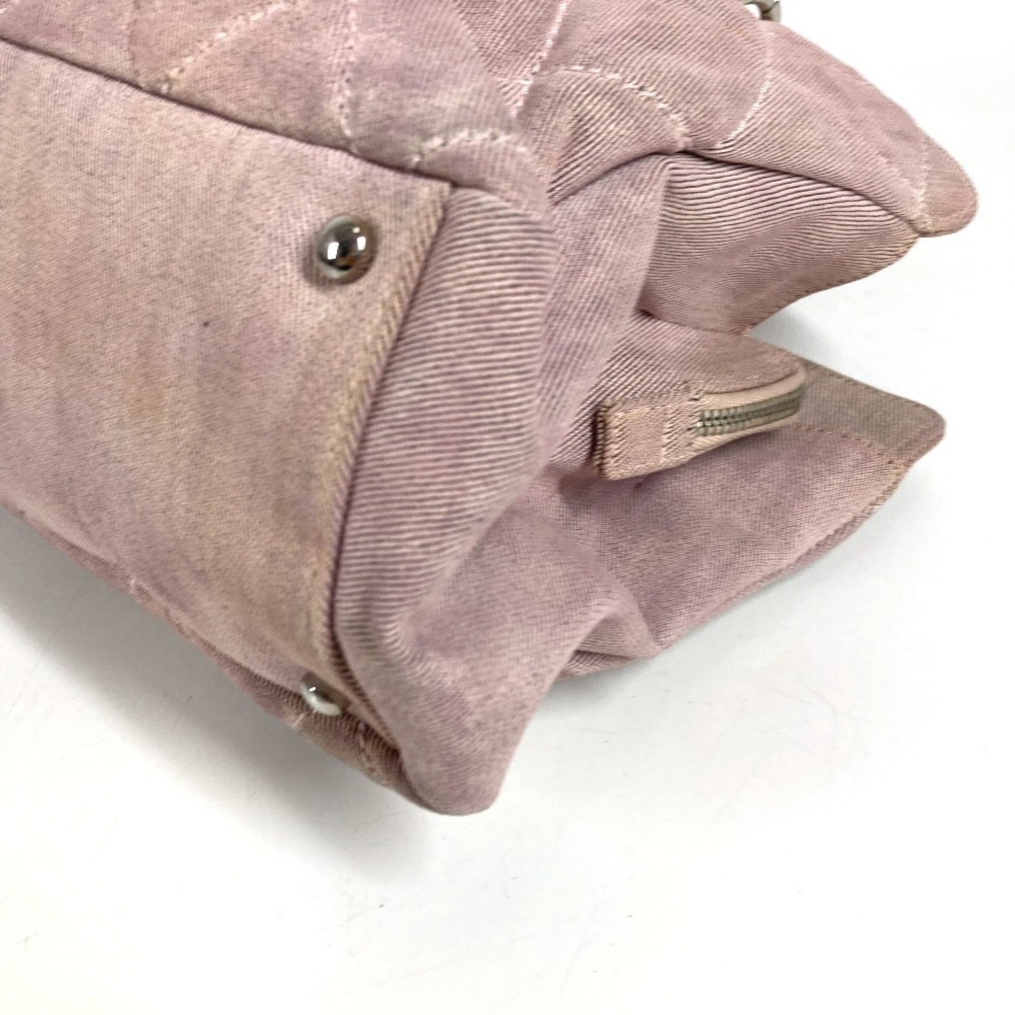 Chanel Pink Cotton Handbag Shoulder Bag (Pre-Owned)