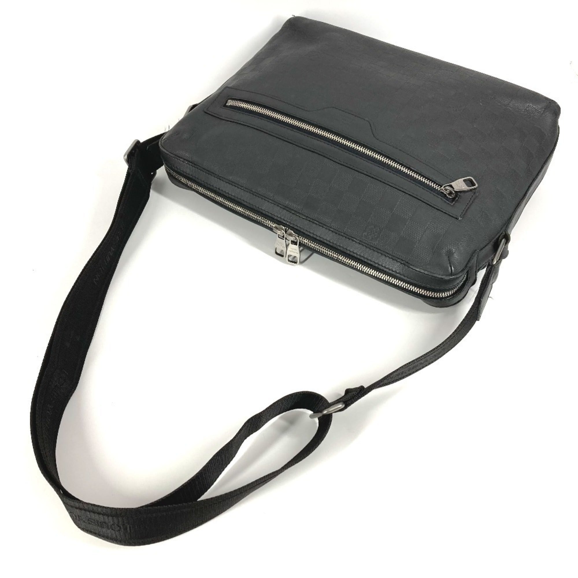 Louis Vuitton Black Galle Onyx Damier Infini Messenger Bag Shoulder Bag (Pre-Owned)