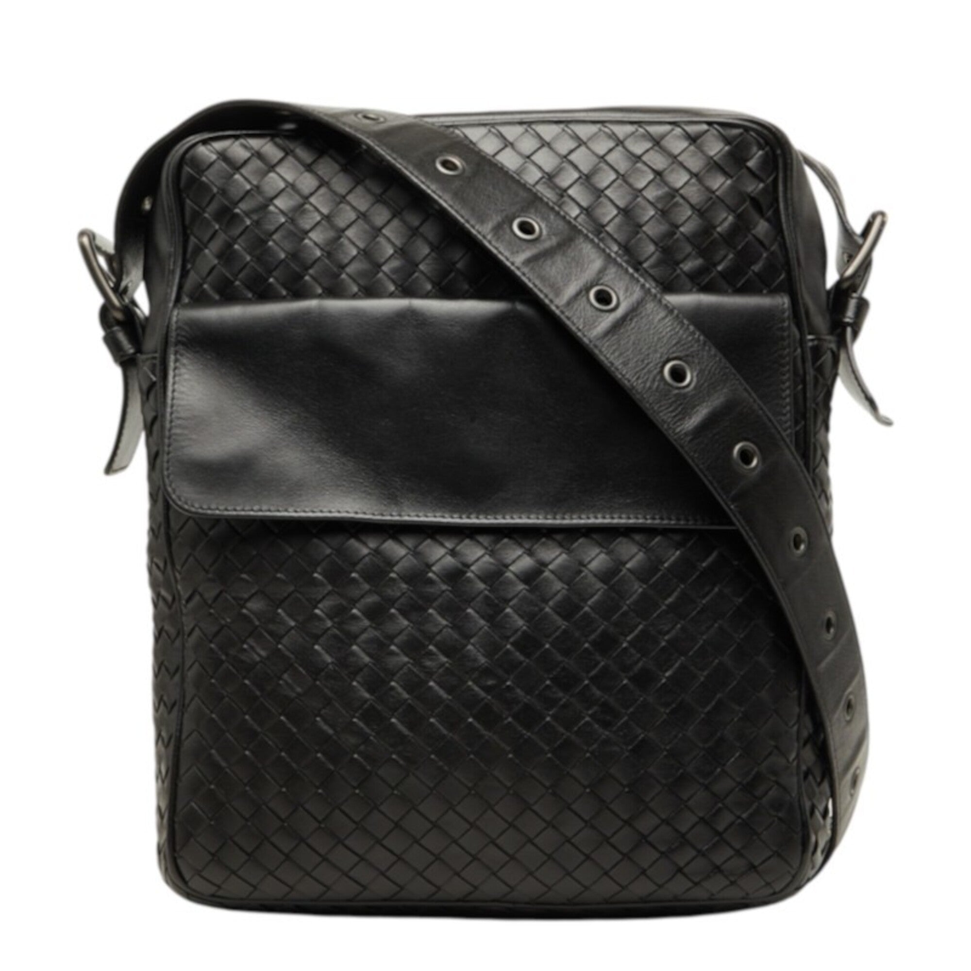 Bottega Veneta Black Leather Shoulder Bag (Pre-Owned)