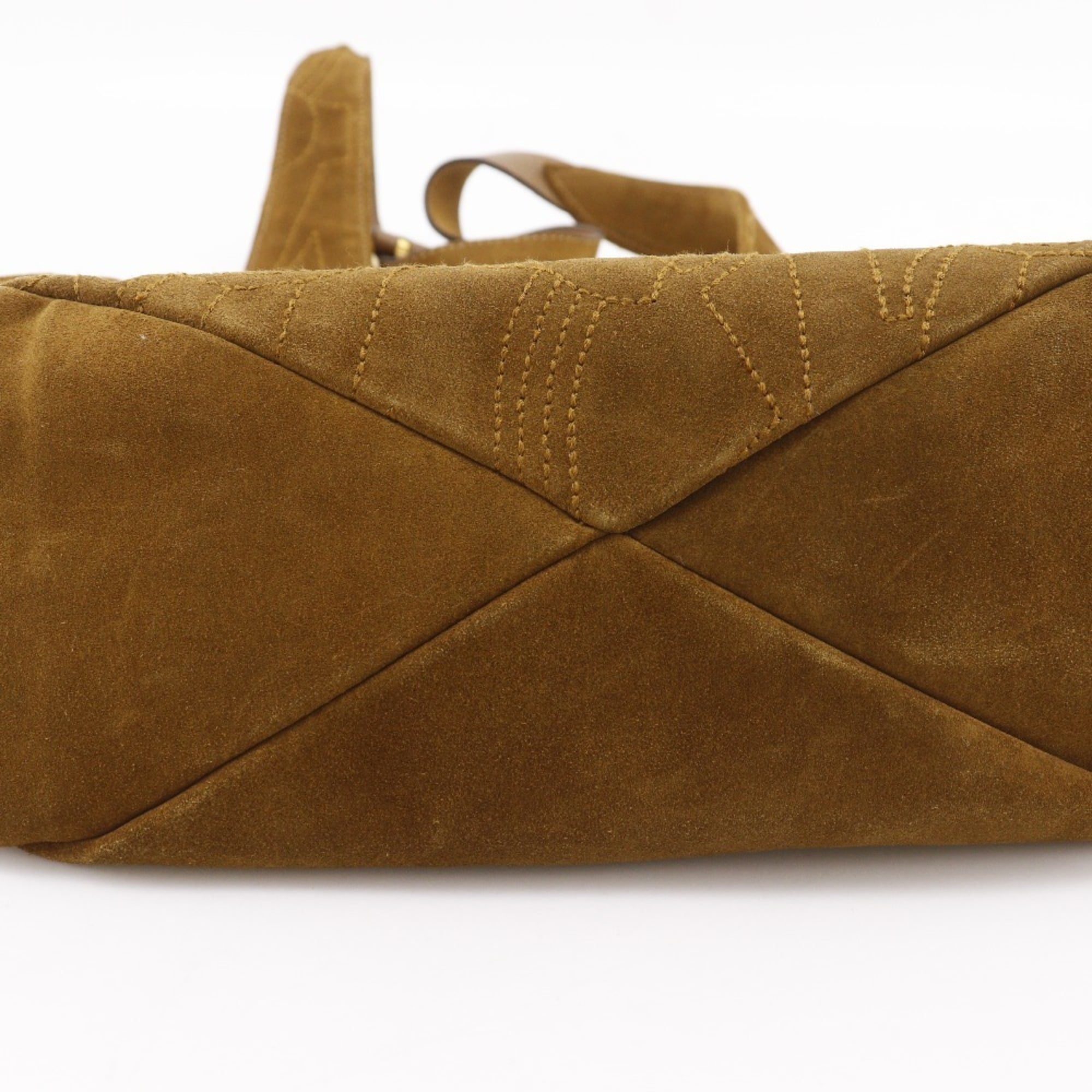Salvatore Ferragamo Camel Suede Shoulder Bag (Pre-Owned)