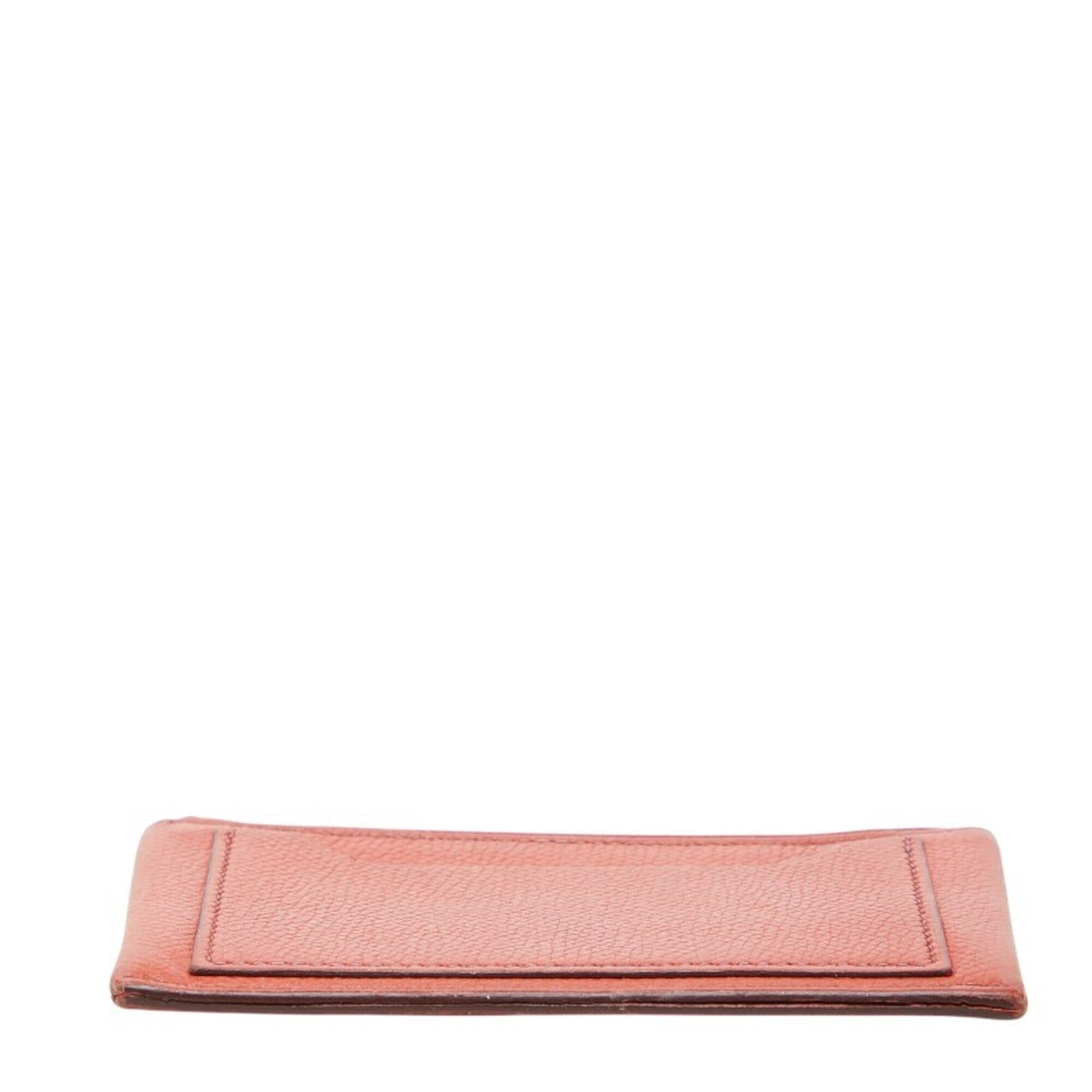 Hermes Orange Leather Coin Purse/Coin Case (Pre-Owned)